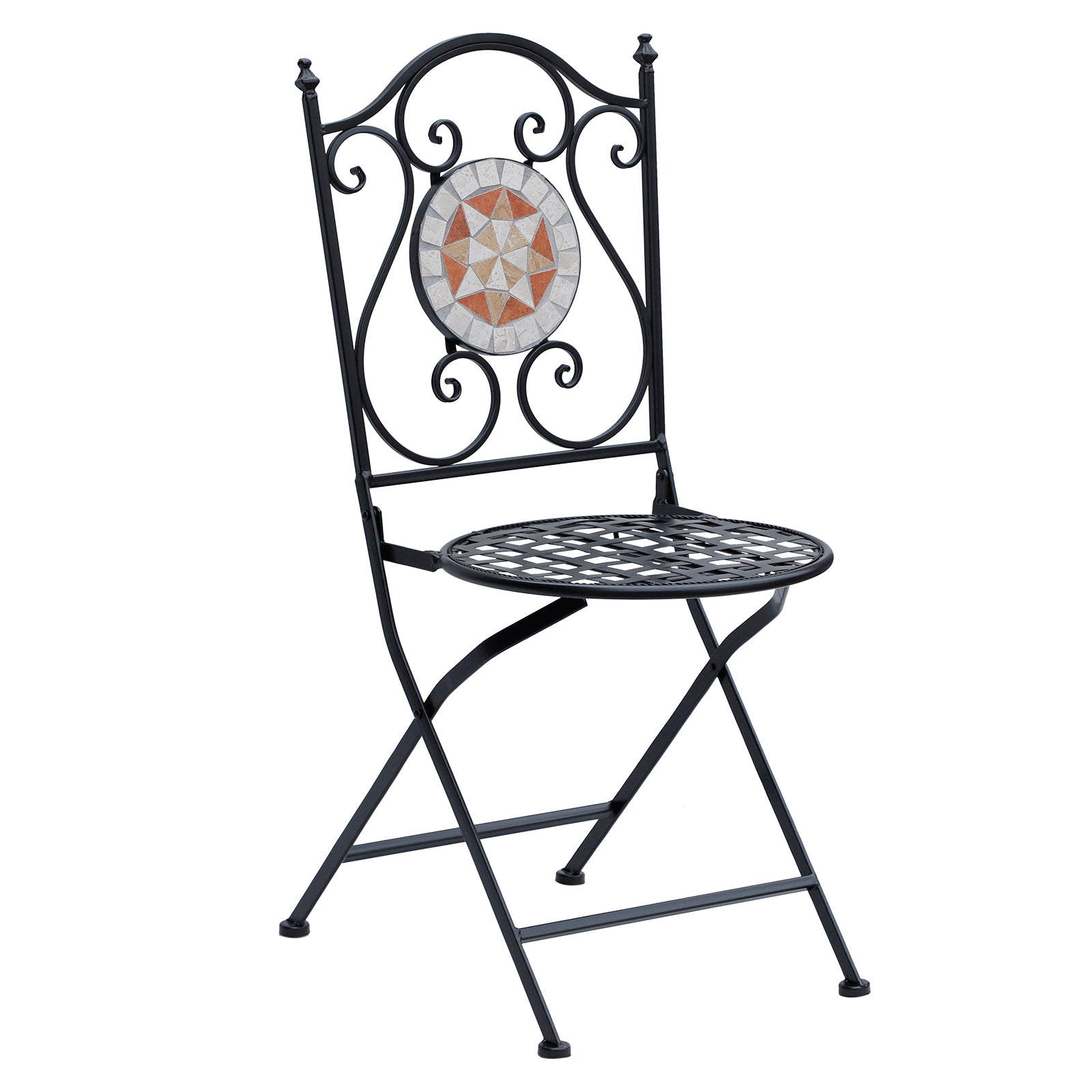 Conjunto de 2 Cadeiras Dobráveis de Jardim em Preto 50x40x94,5 cm