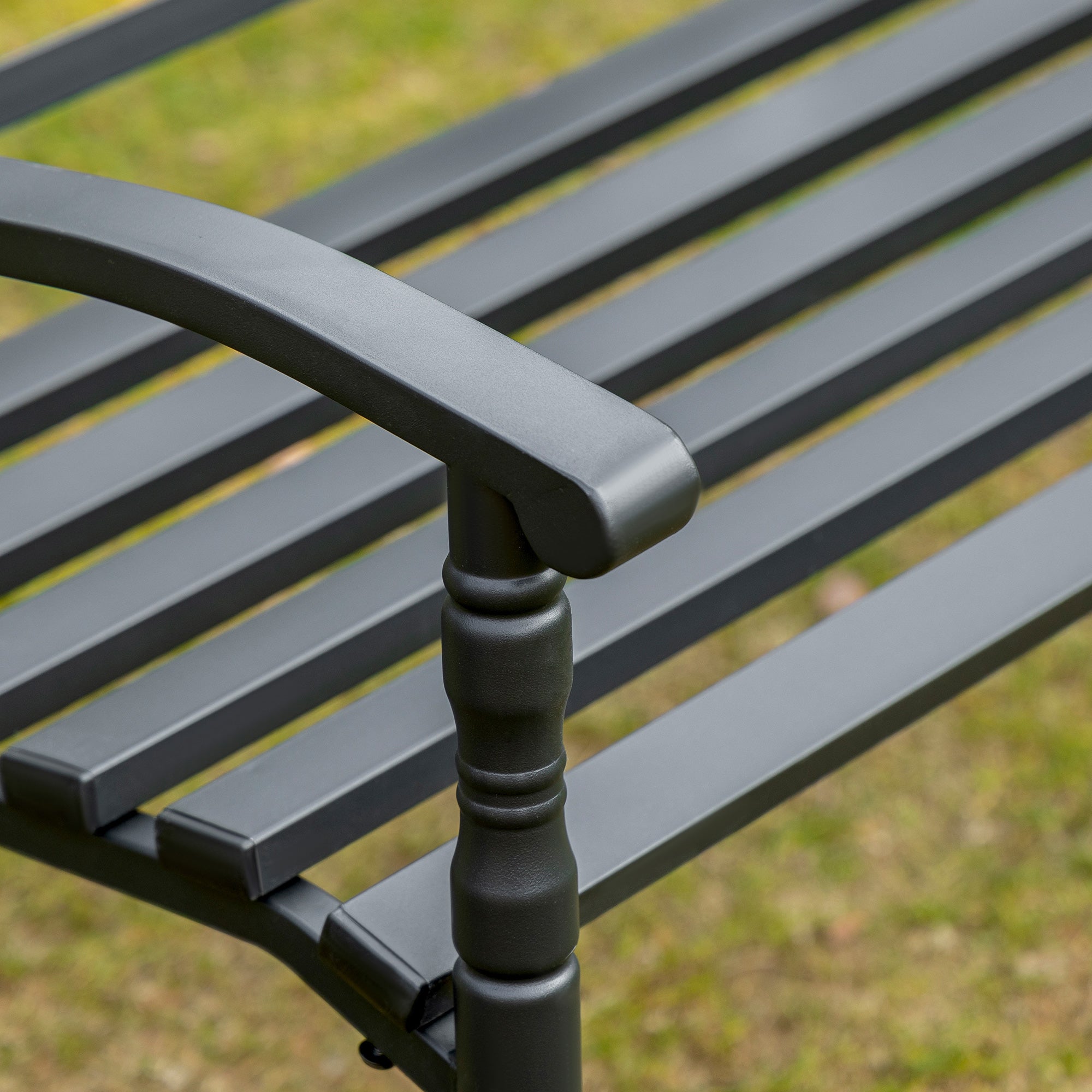 Banco de Jardim 2 Lugares Preto 128x62,5x81,5cm