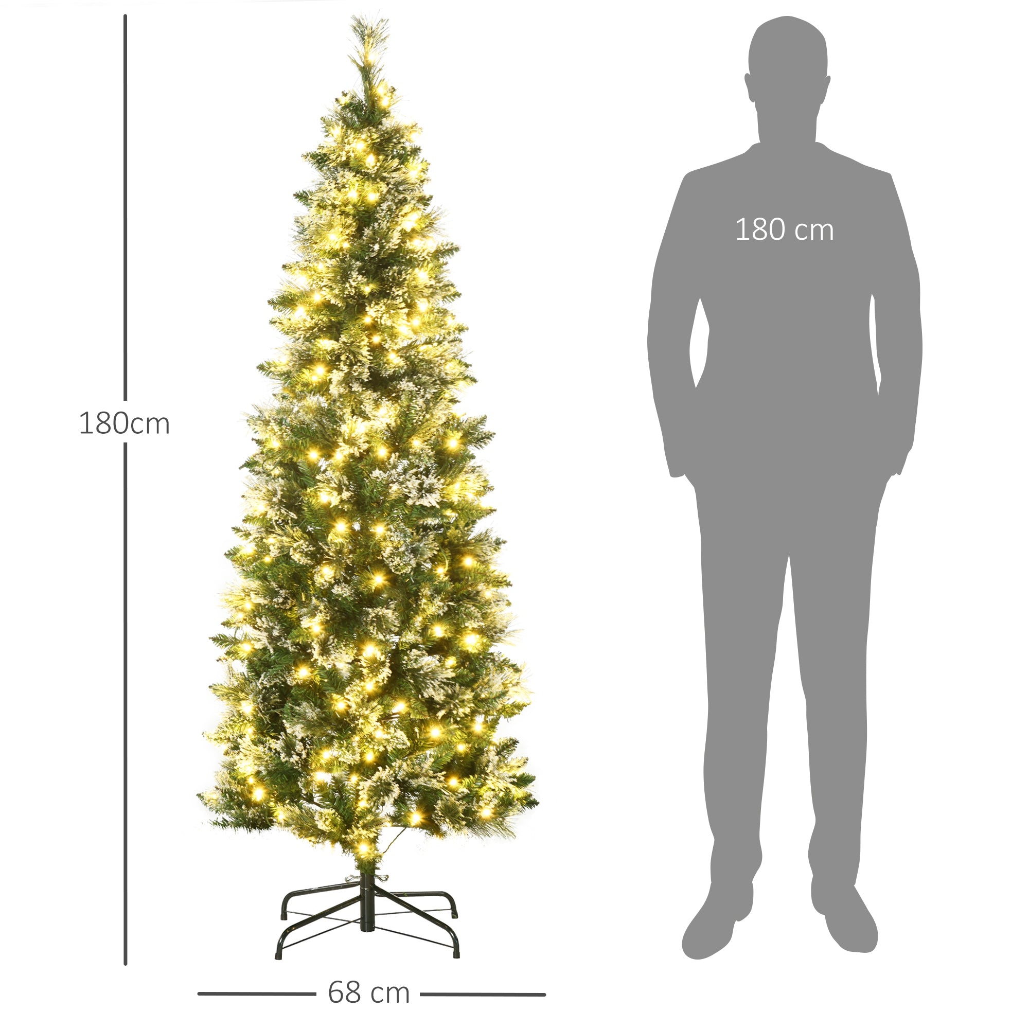 Árvore de Natal Artificial – 180 cm – Verde – Plástico e Aço