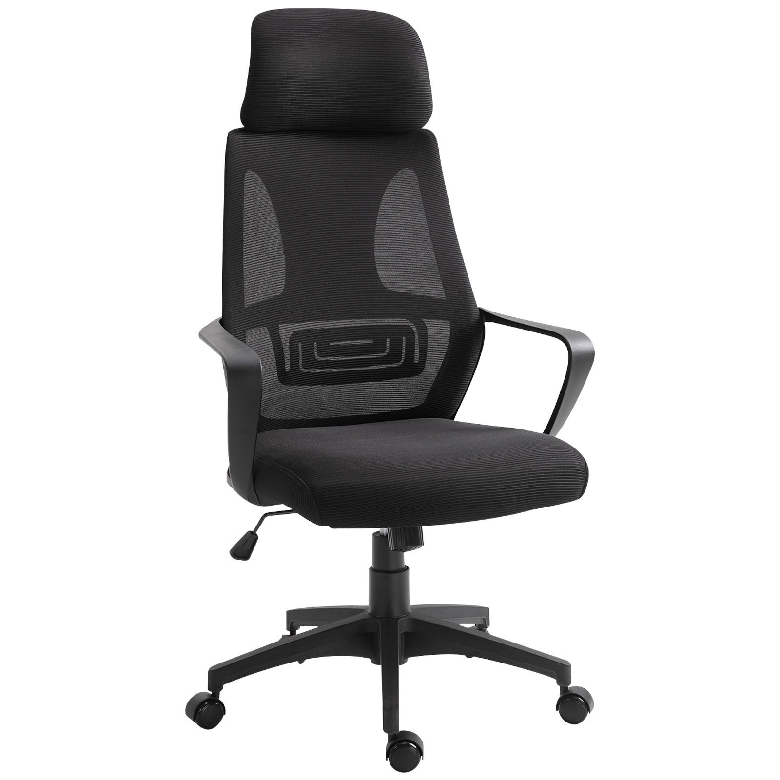 Cadeira de Escritório Ergonômica com Encosto de Cabeça Ajustável 64x58x116-126cm Preto