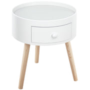 Mesa de Cabeceira Redonda Ø38x45 cm - Branco