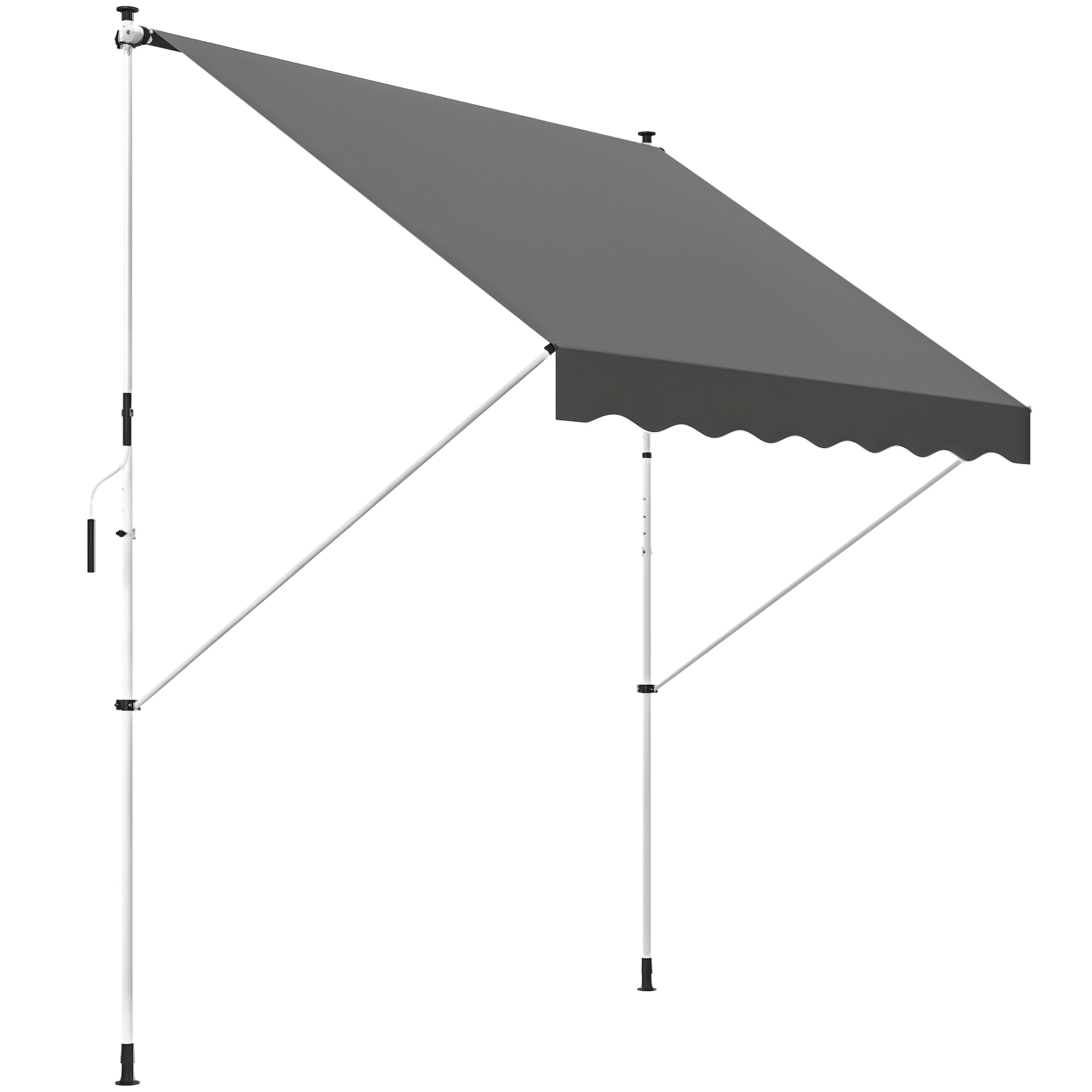 Toldo Manual Retrátil Exterior 300x150x280 cm Cinzento