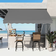 Toldo Manual Retrátil Exterior 300x150x280 cm Cinzento