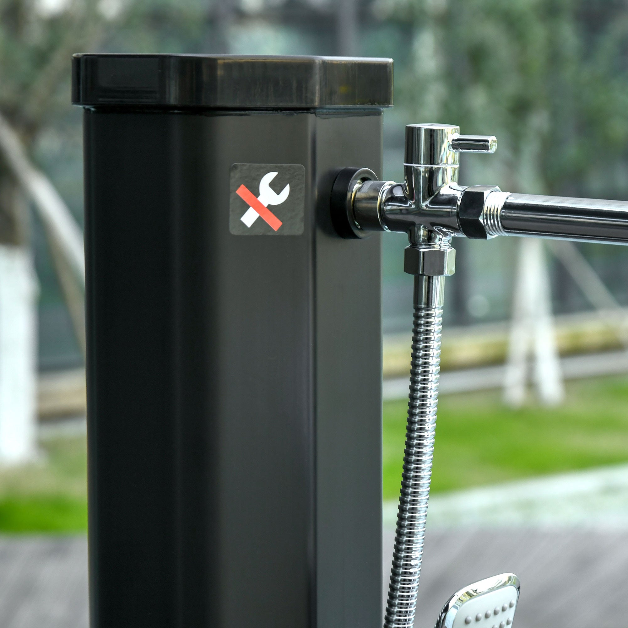 Duche Solar Exterior 35 L Preto 17,5x14,5x216 cm