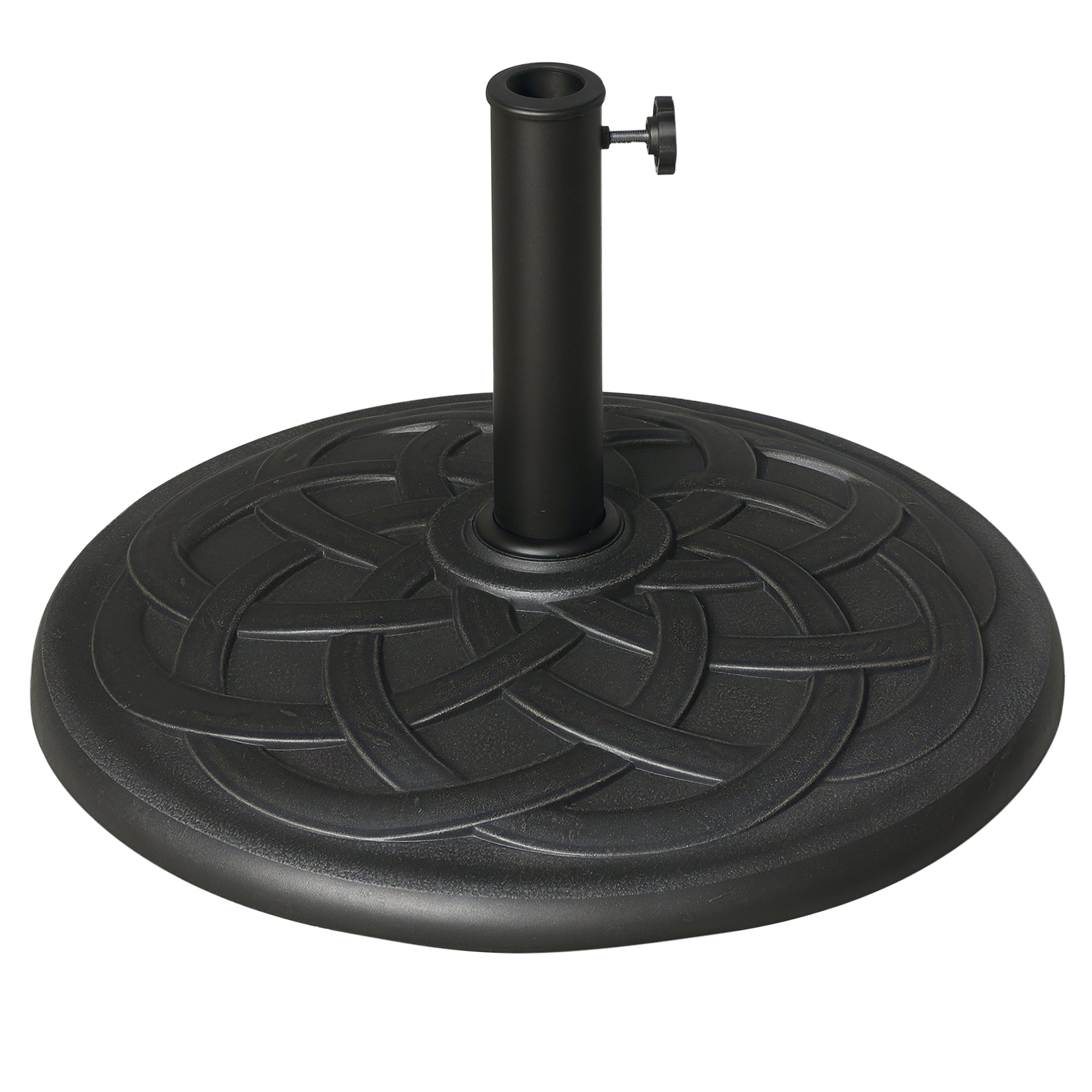 Base Circular para Chapéu de Sol de Resina - Preto e Bronze Ø57x35cm