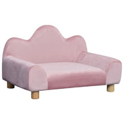Sofá para Animais de Estimação Rosa 63x43x40 cm - Estilo Moderno com Encosto e Pernas em Madeira