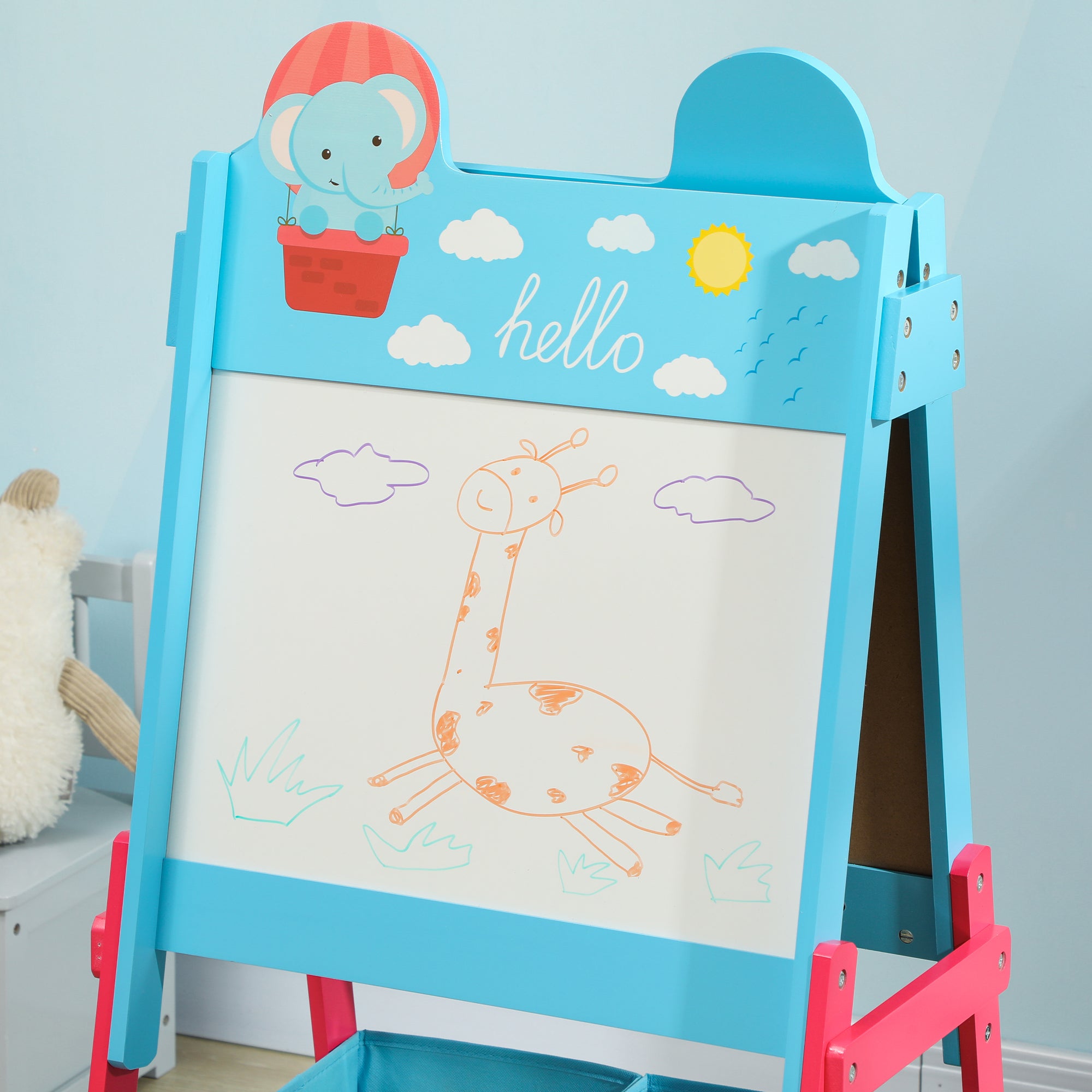Cavalete Infantil 2 em 1 Azul 49x53,5x113 cm