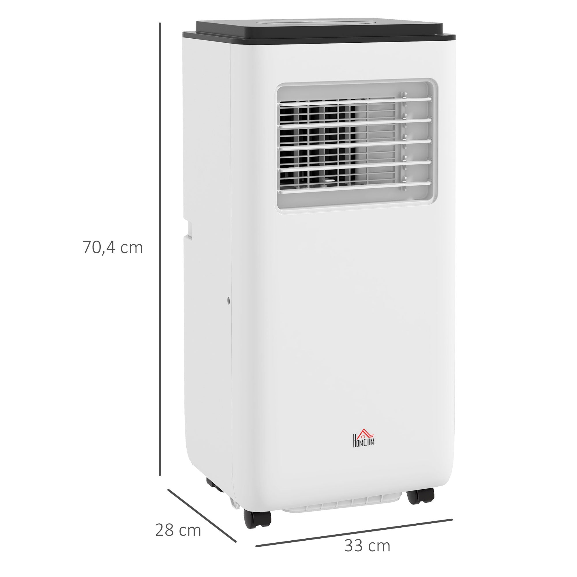 Ar Condicionado Portátil 10000 BTU 2900W Branco 33x28x70,4 cm
