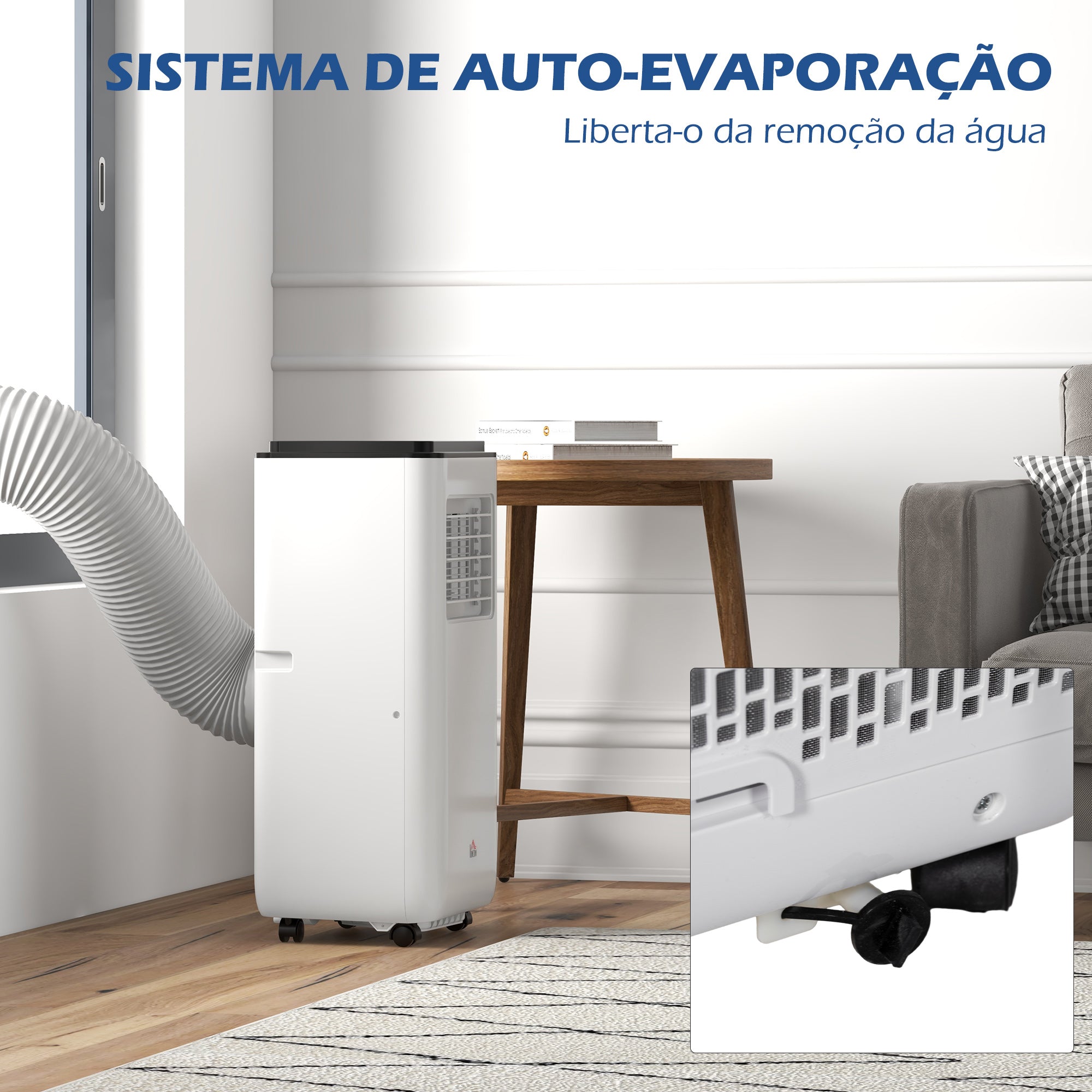 Ar Condicionado Portátil 10000 BTU 2900W Branco 33x28x70,4 cm