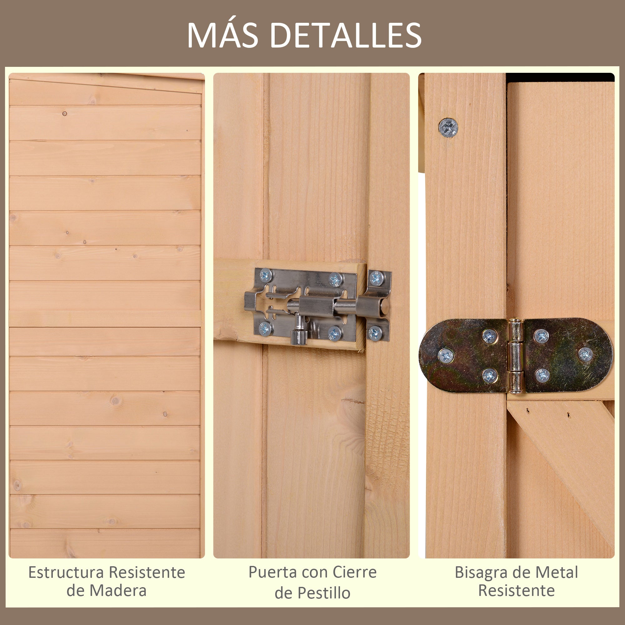 Armário de Jardim de Madeira Natural 75x56x115cm com 3 Prateleiras - Ideal para Ferramentas de Jardinagem