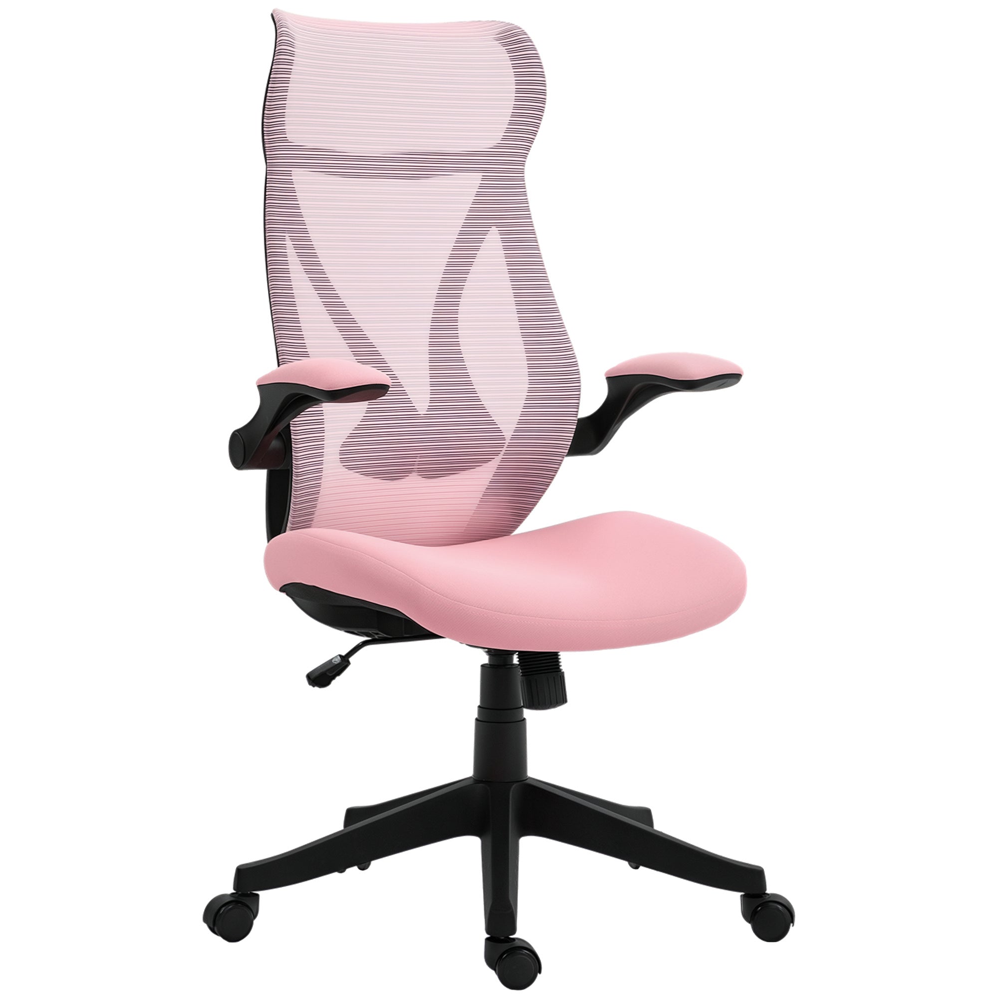Cadeira de Escritório em Malha Rosa 66x66x113-121 cm - Conforto e Versatilidade