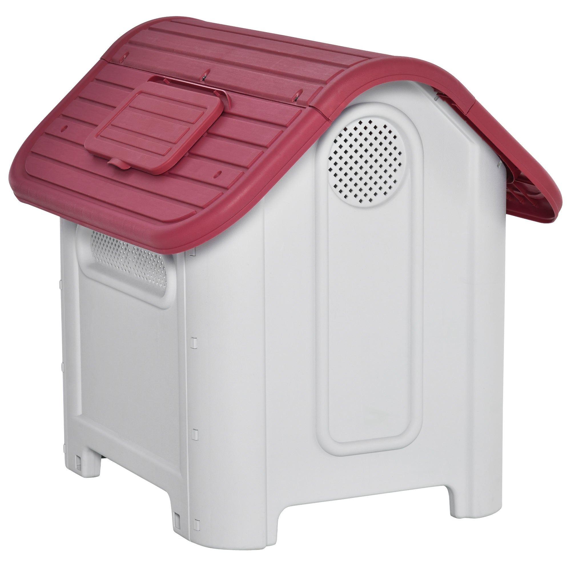 Casota para Cães Cinza e Vermelho 59x75x66cm - Conforto e Proteção