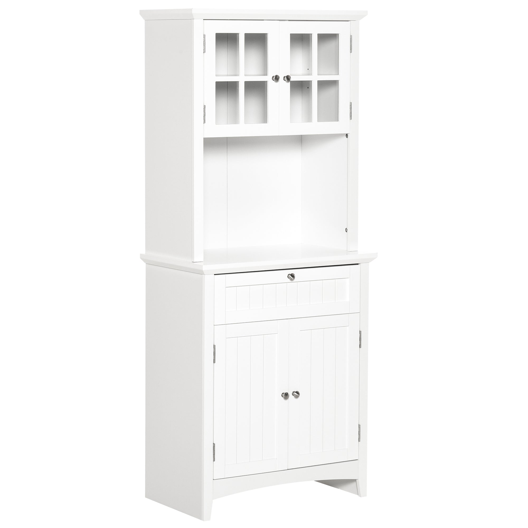 Armário de Cozinha Auxiliar para Microondas 68,6x40x164 cm - Cor Branco
