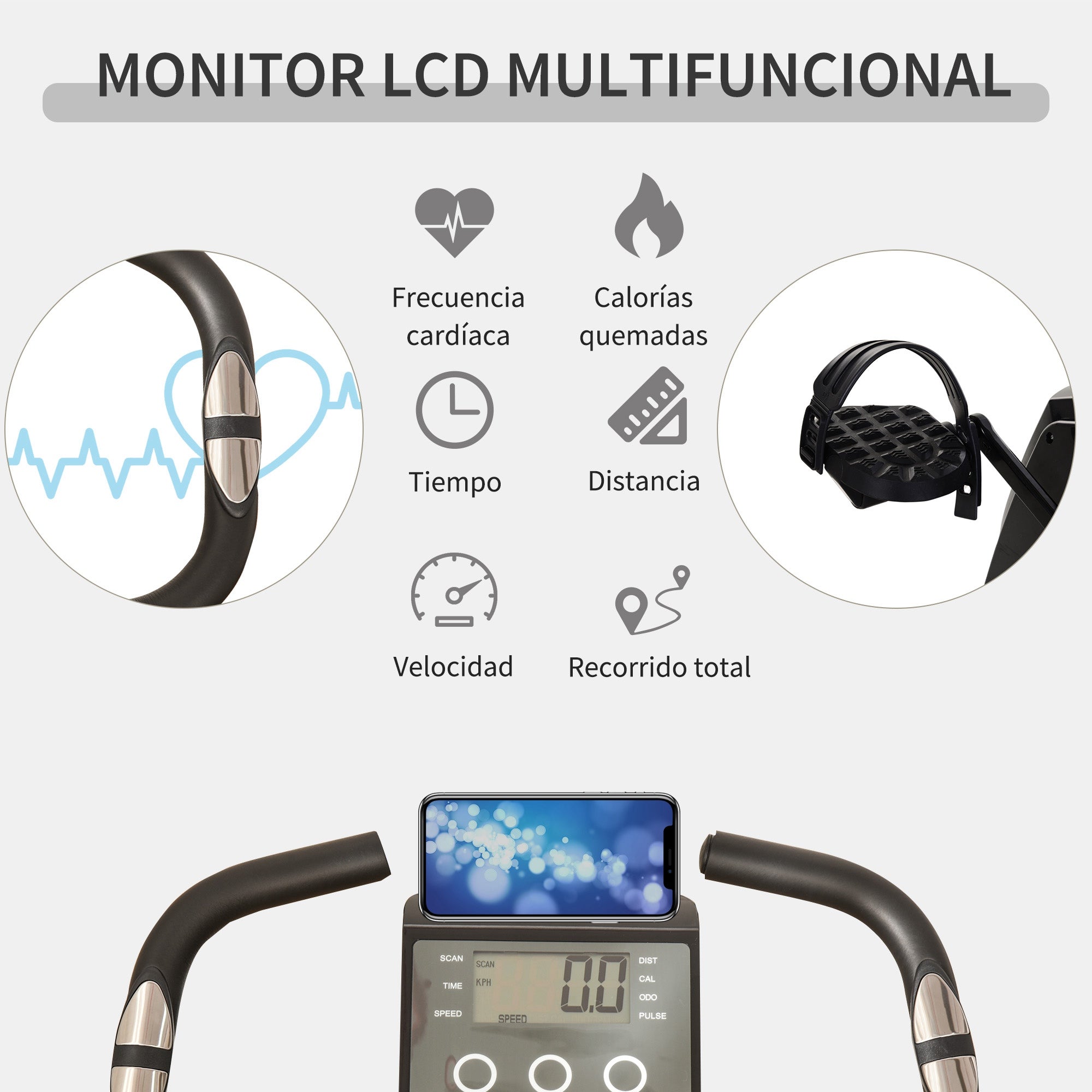 Bicicleta Ergométrica Dobrável 51x97x115 cm - Cor Preto