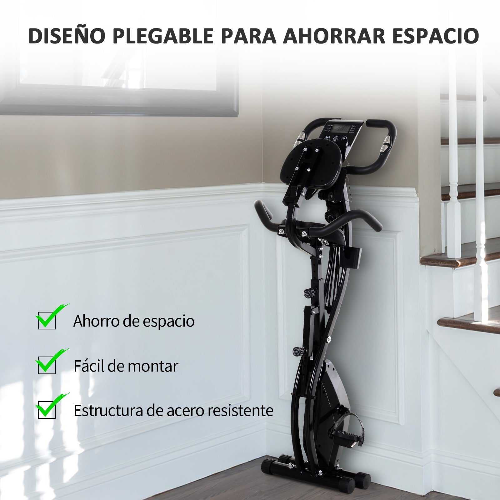 Bicicleta Ergométrica Dobrável 51x97x115 cm - Cor Preto