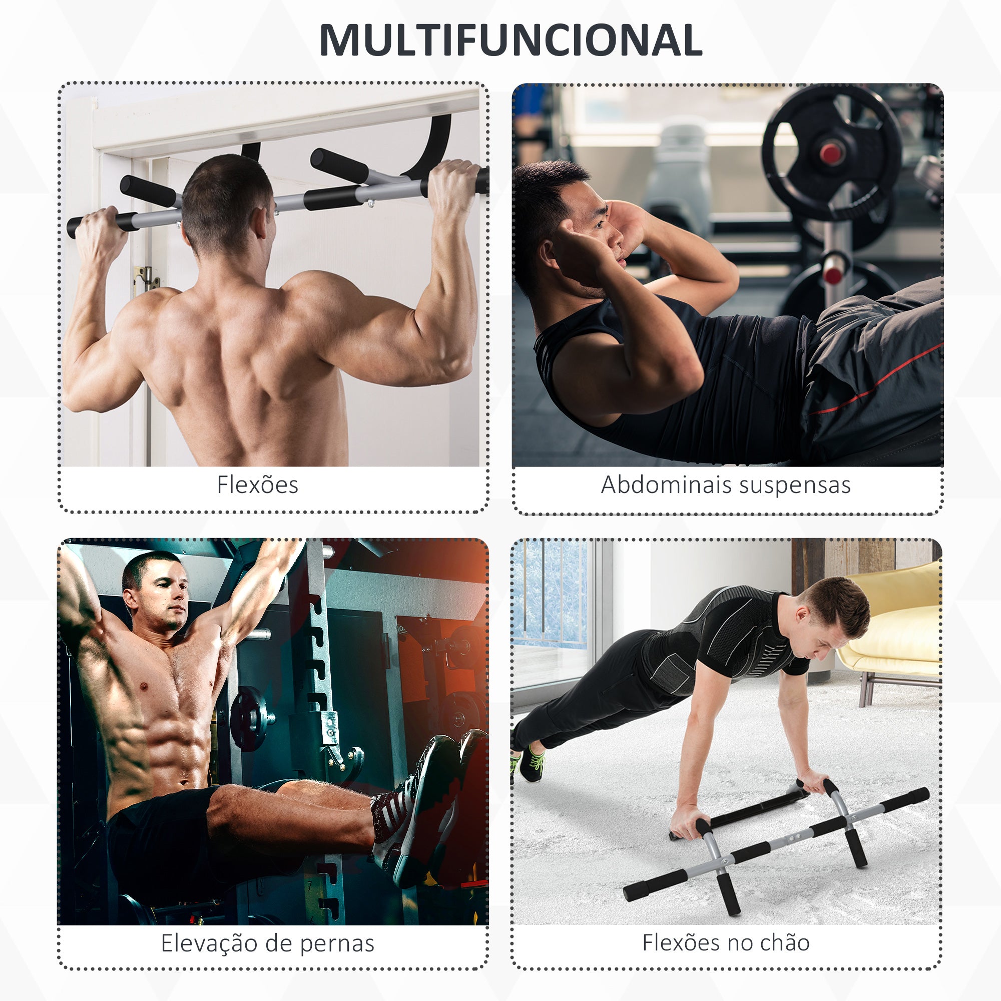 Barra de Elevação para Porta – 92x40x17 cm – Preto – Aço