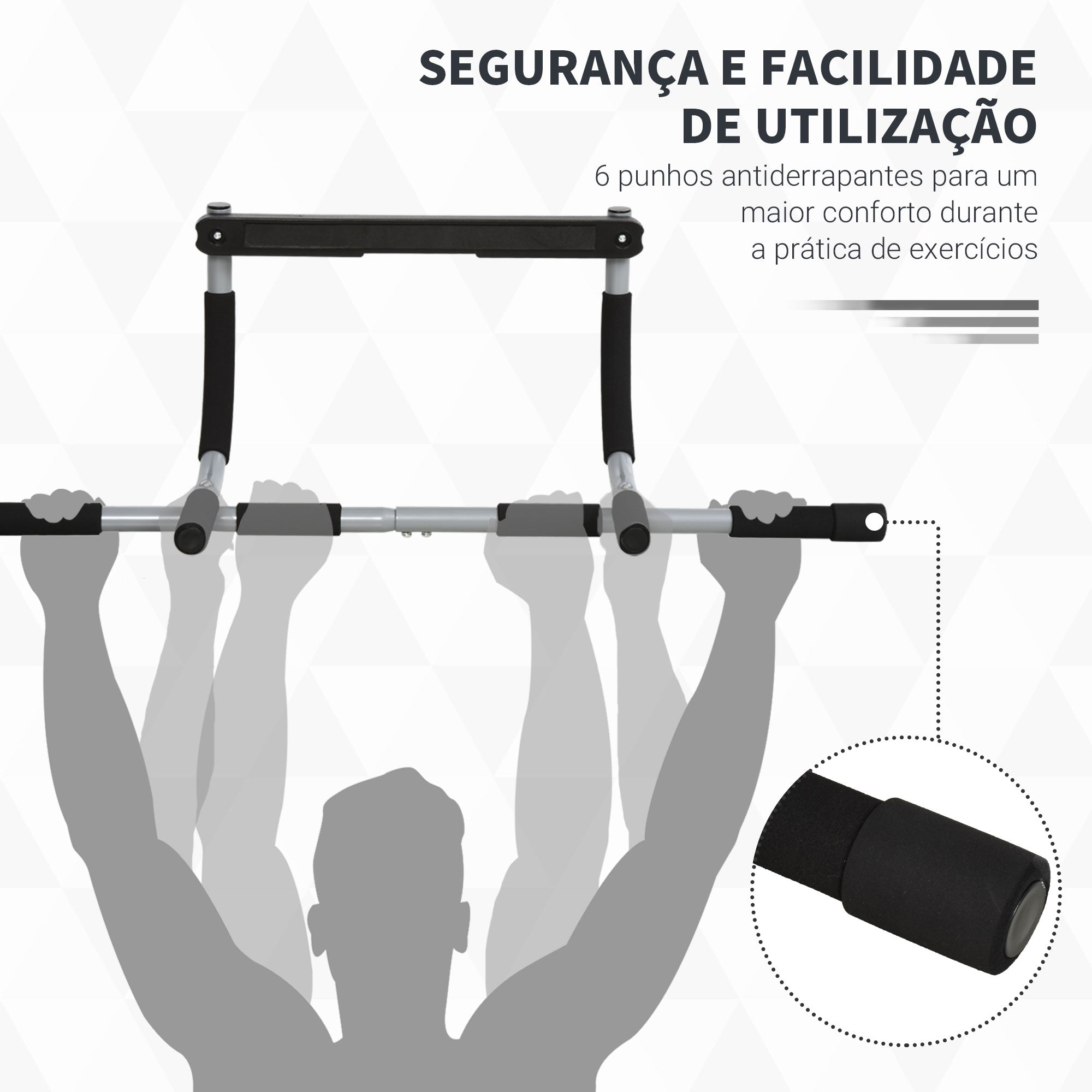 Barra de Elevação para Porta – 92x40x17 cm – Preto – Aço