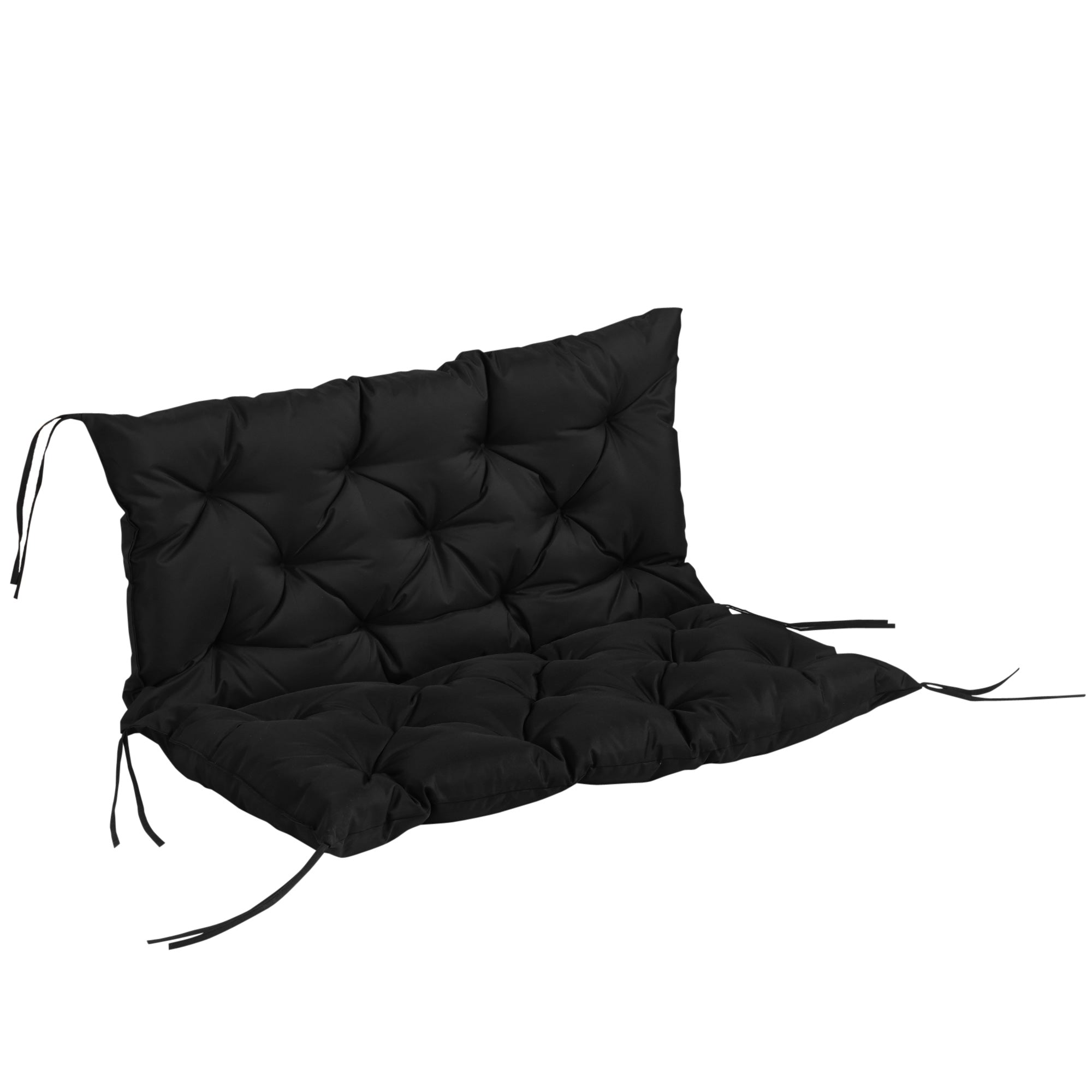 Almofada para Banco com Encosto 100x98x8 cm - Cor Preto