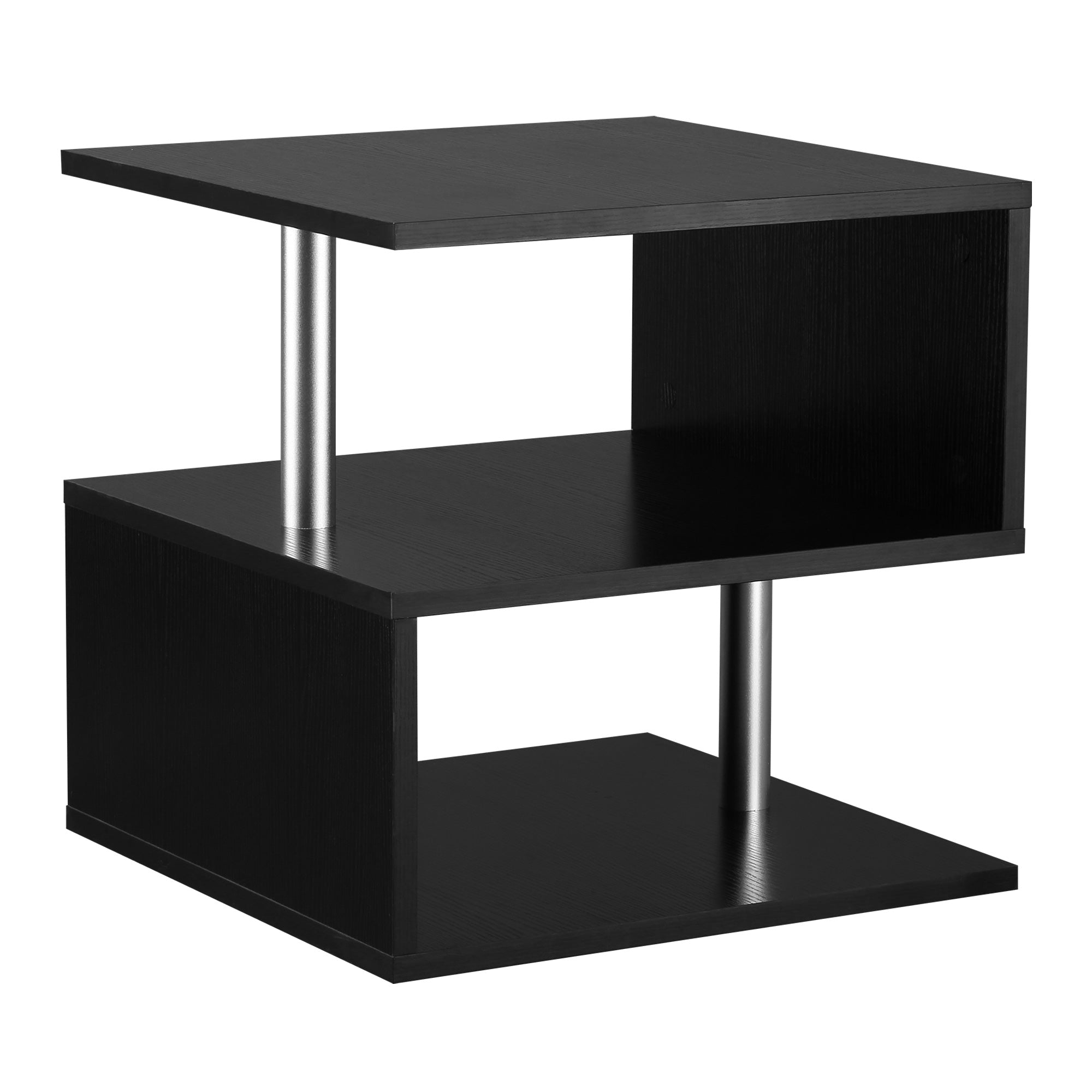 Mesa de Centro Geométrica Forma de S 50x50x50cm - Cor Preto