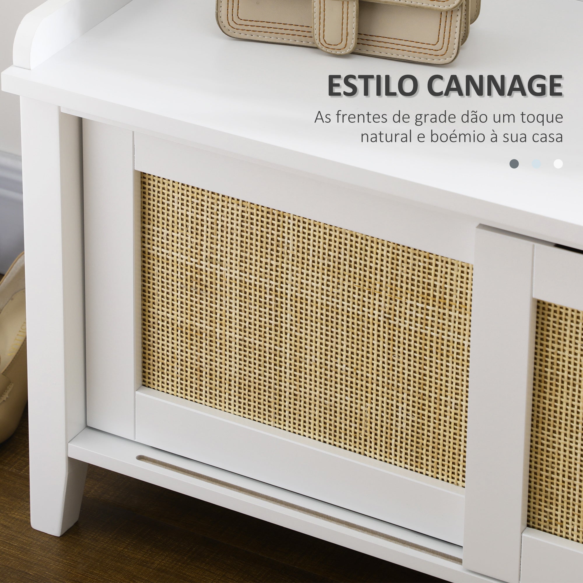 Banco Sapateira com Assento 80x35x45 cm - Branco