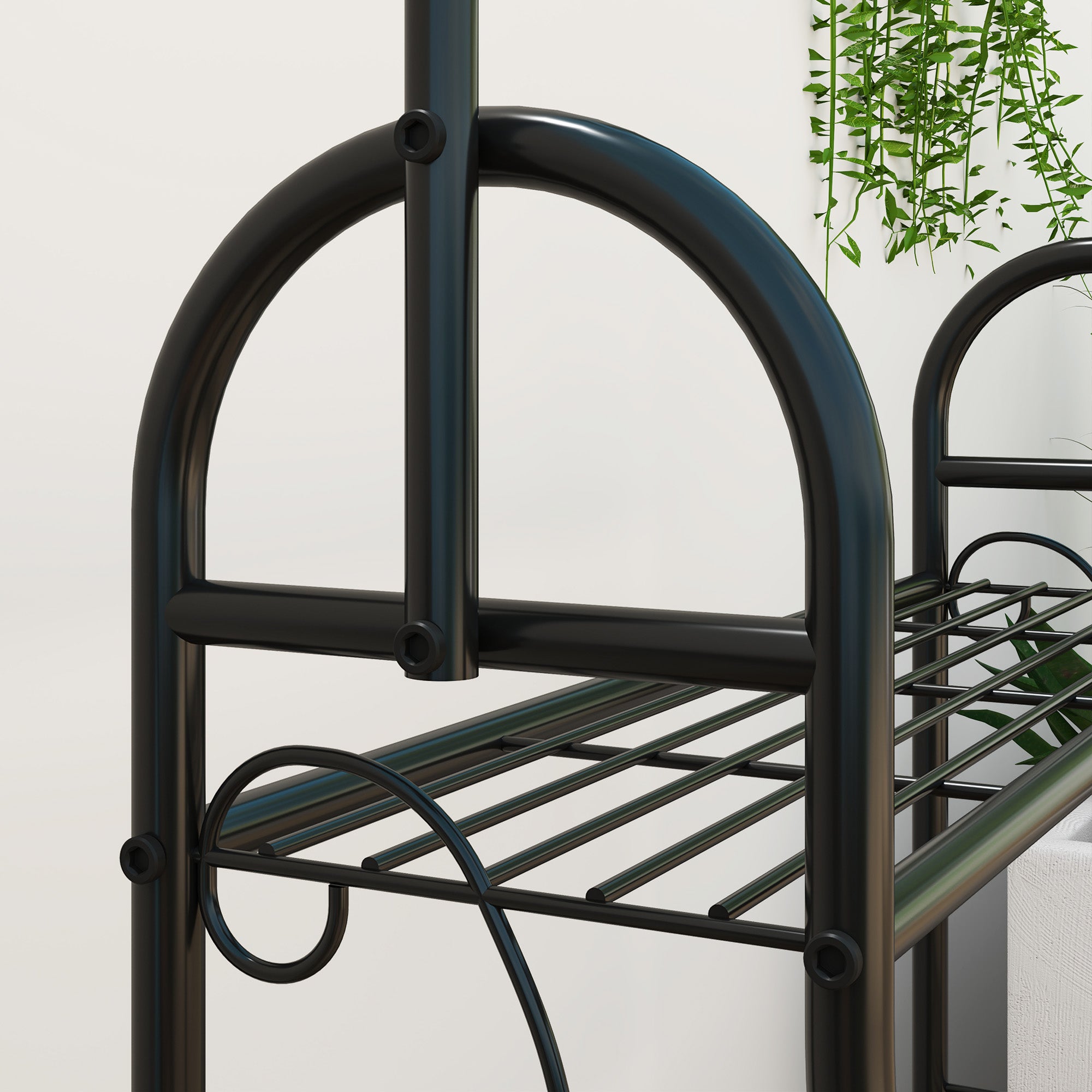 Suporte para Plantas 3 Níveis 75x25x137 cm - Preto