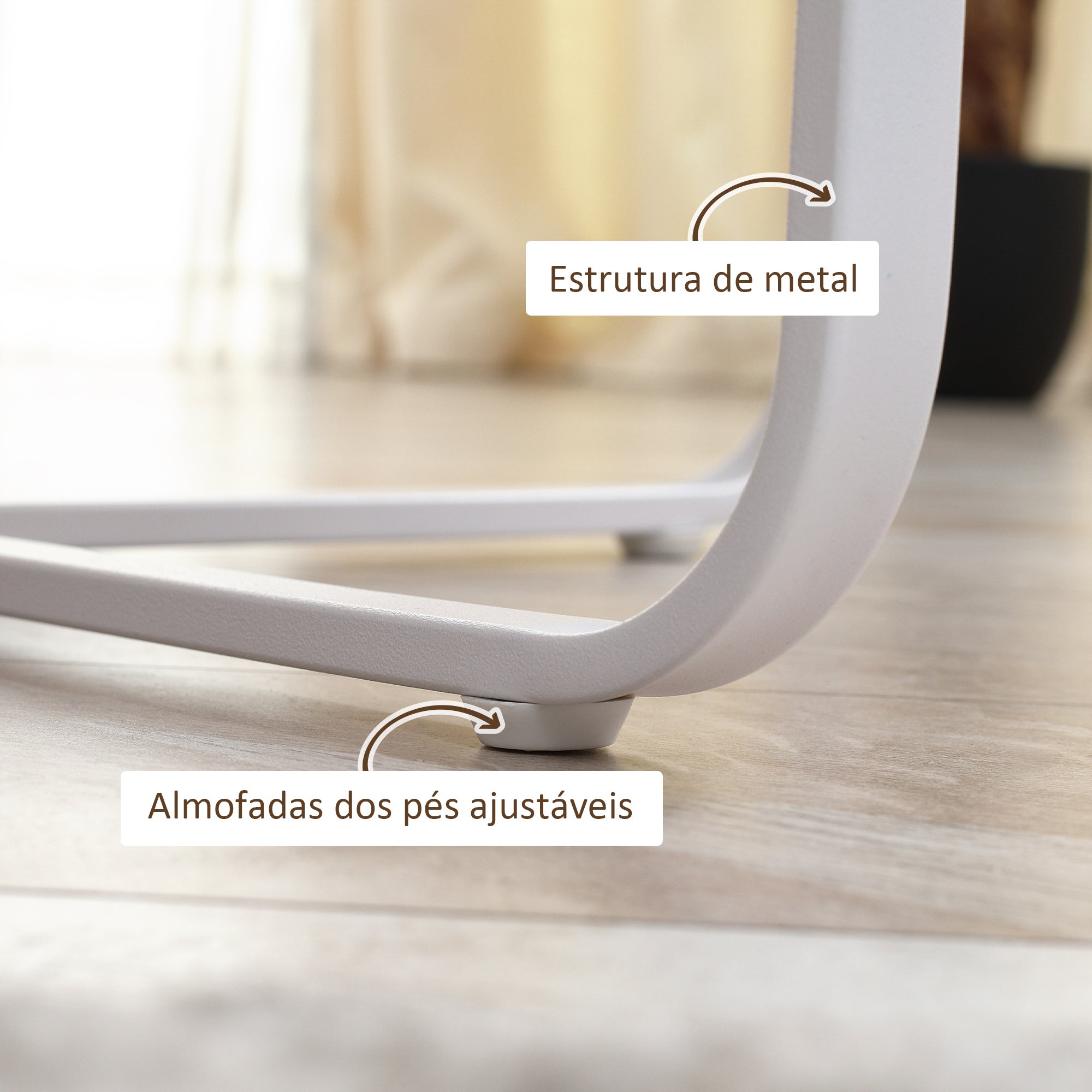 Conjunto de 2 Mesas de Centro Redondas Ø65x32cm e Ø45x26cm - Madeira e Branco