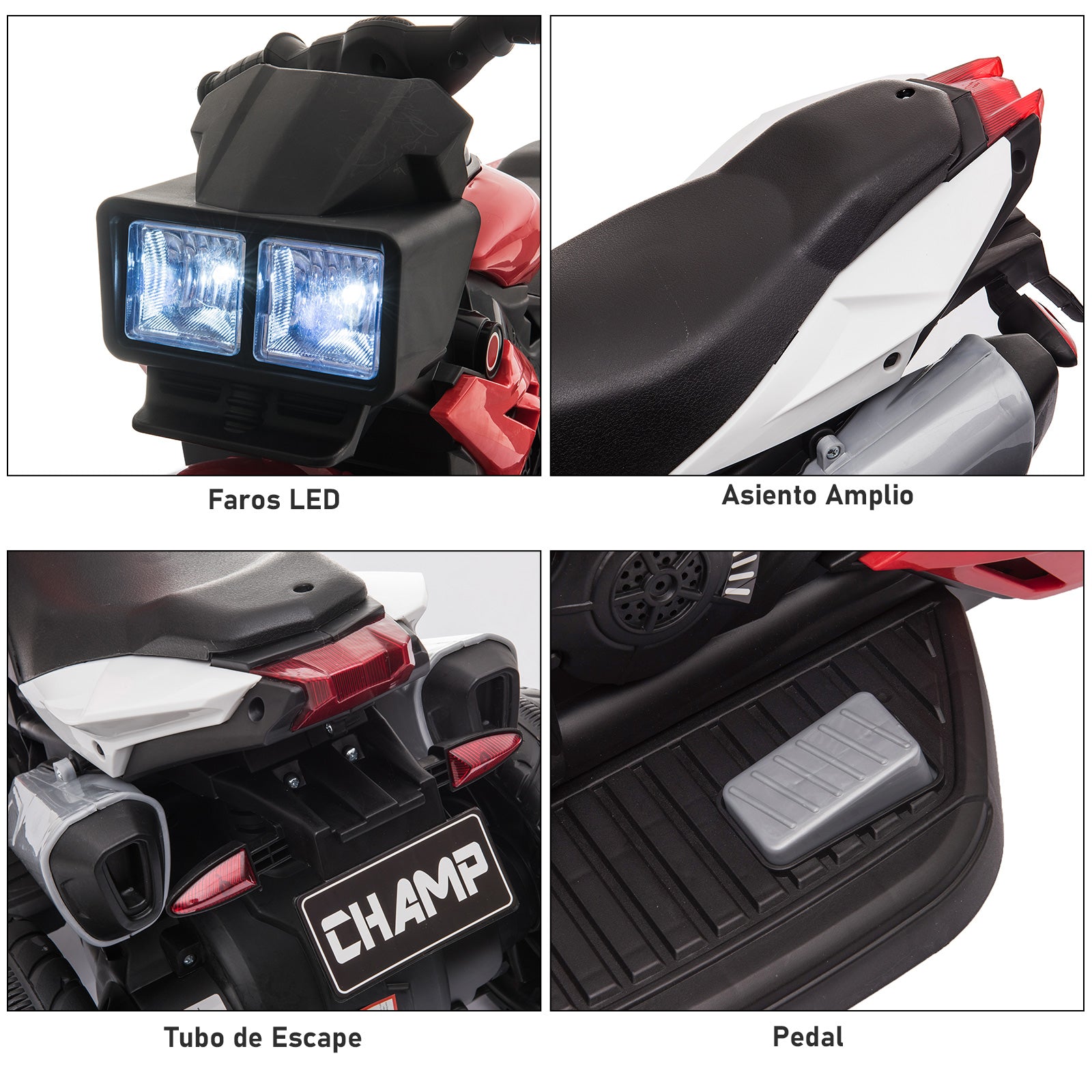 Triciclo Infantil com Pedal Vermelho e Preto 86x42x52cm
