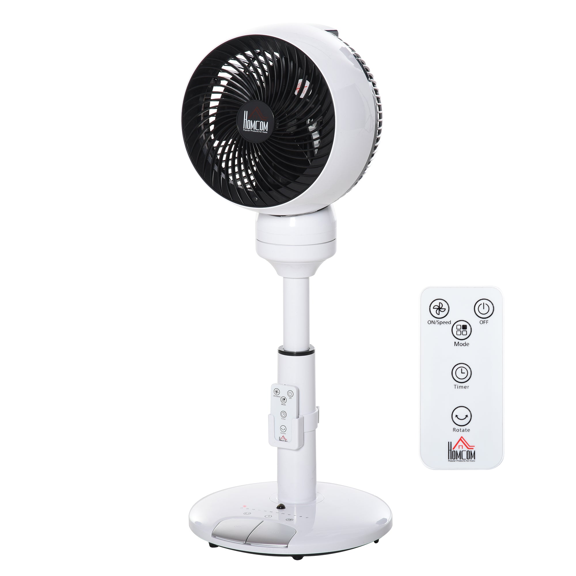 Ventilador de Pé Ø28x60-70 cm Preto e Branco