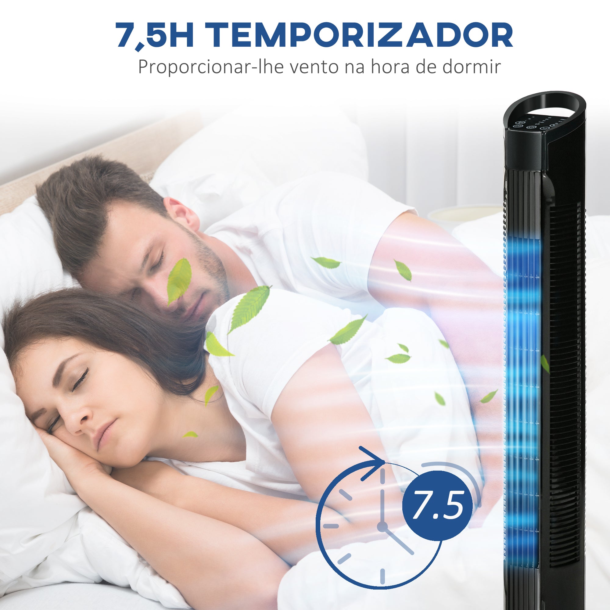 Ventoinha de Coluna 50W Ø20x78,5 cm Preto