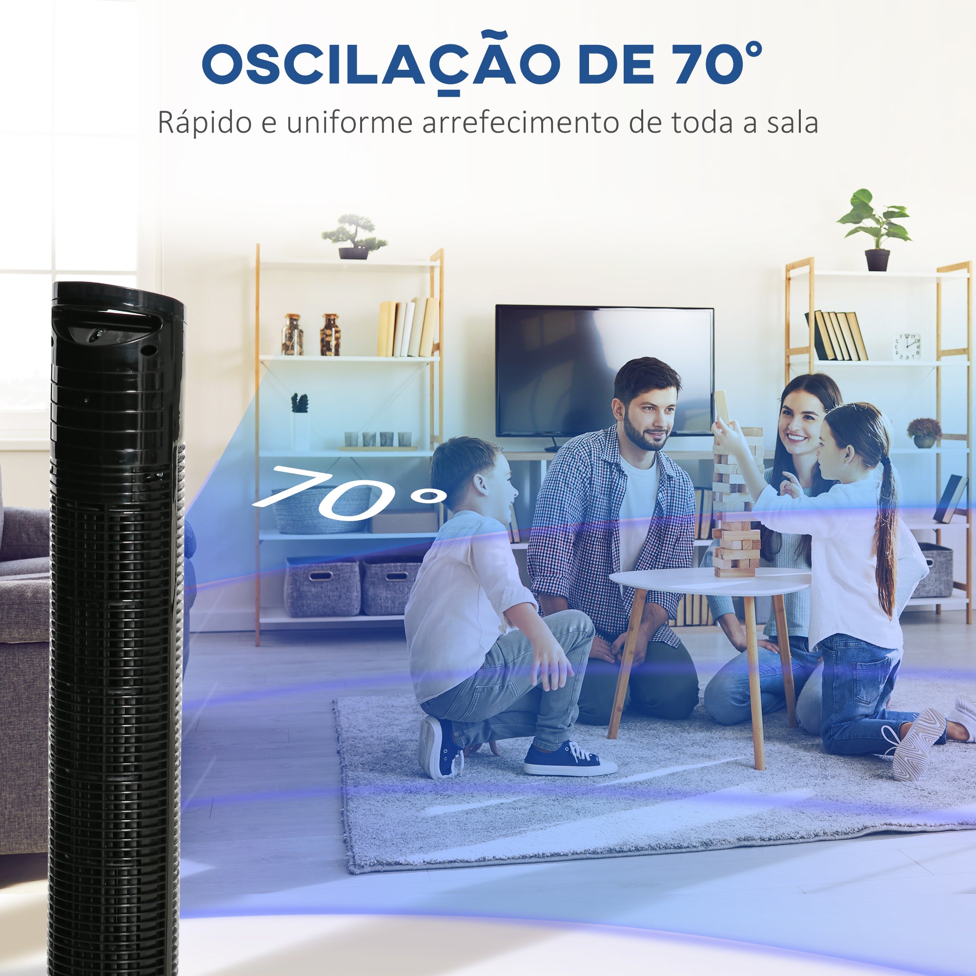Ventoinha de Coluna 50W Ø20x78,5 cm Preto