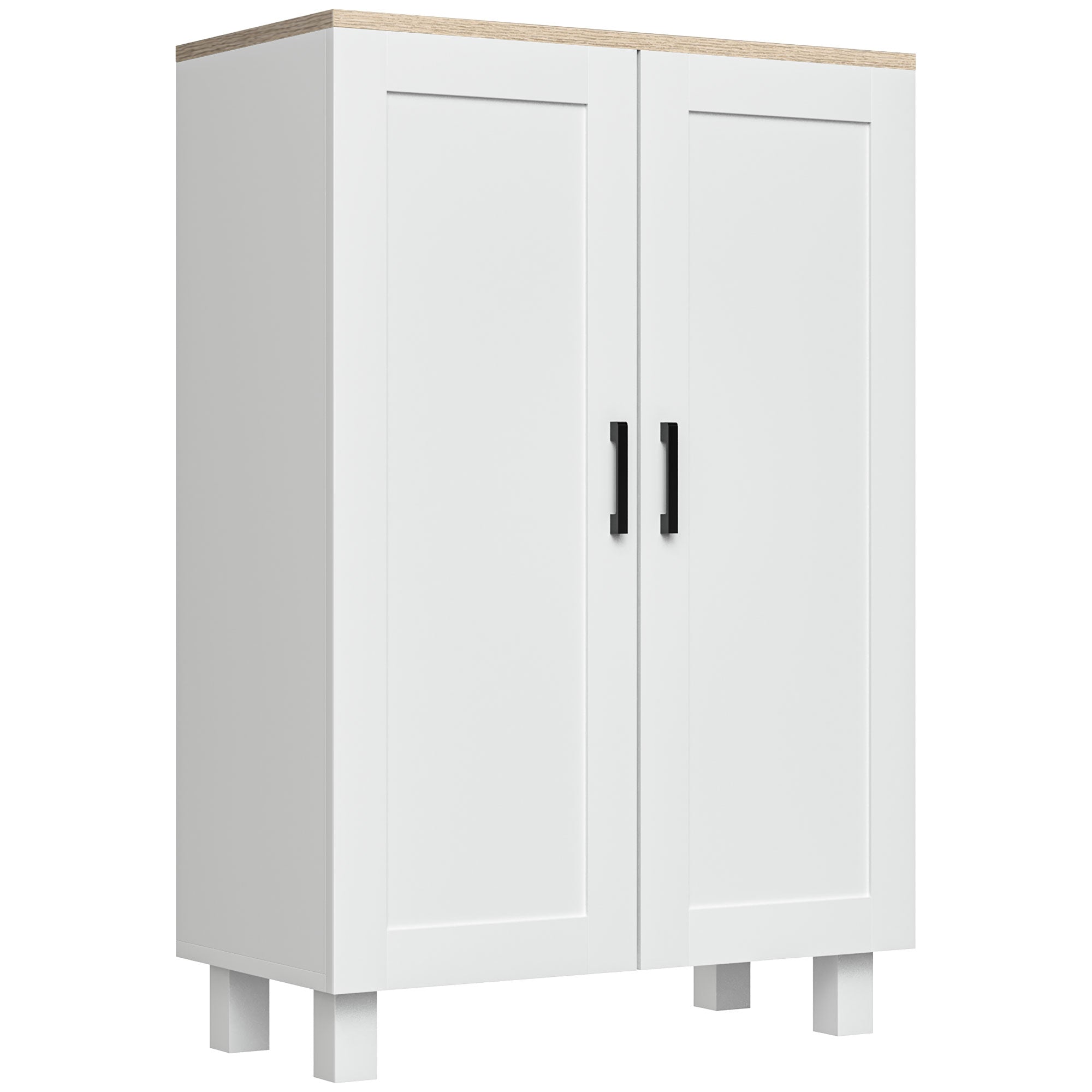 Armário de Sala de Estar Moderno com 2 Portas Prateleira Ajustável 60x30x90 cm Branco