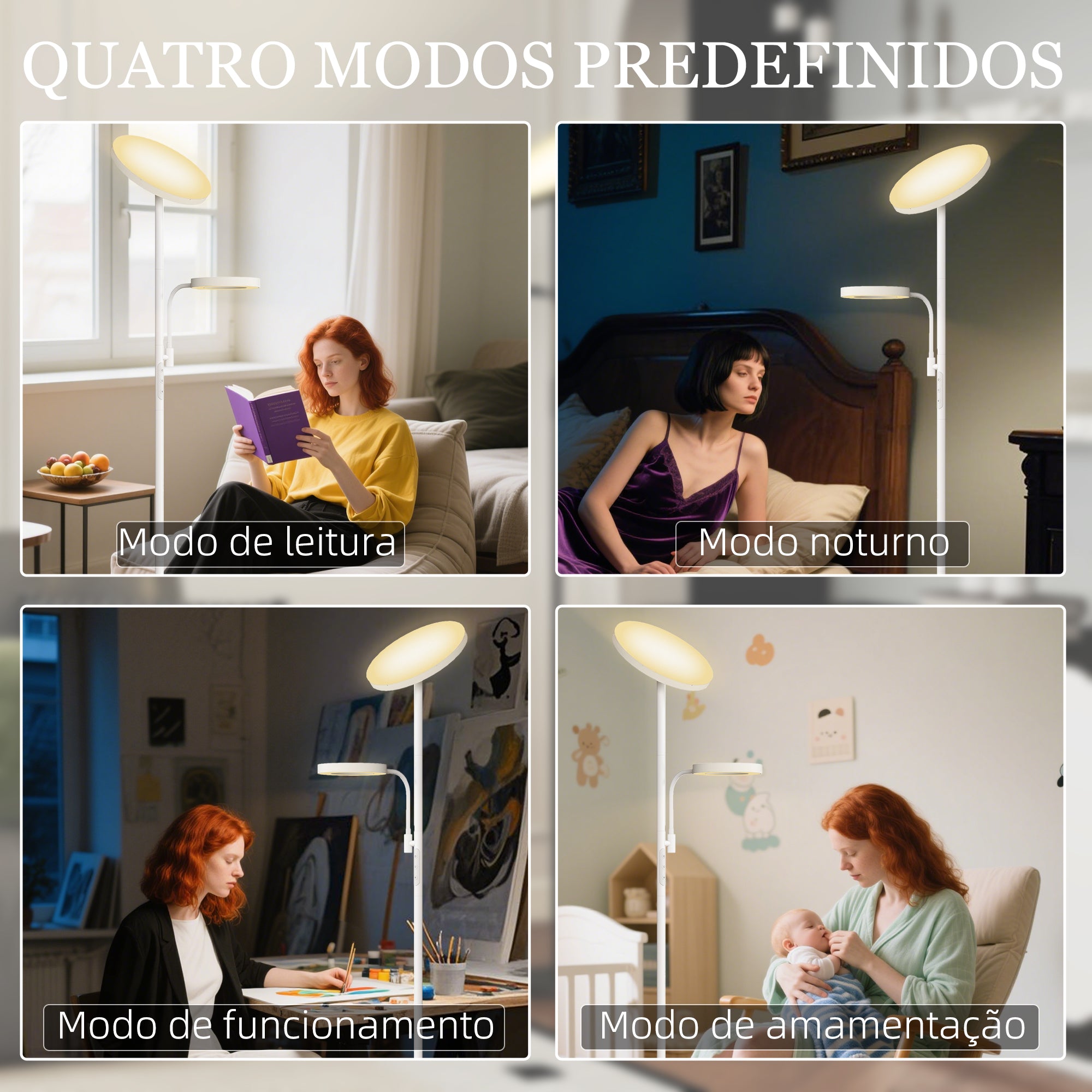 Candeeiro de Pé LED Branco Ø25x175 cm