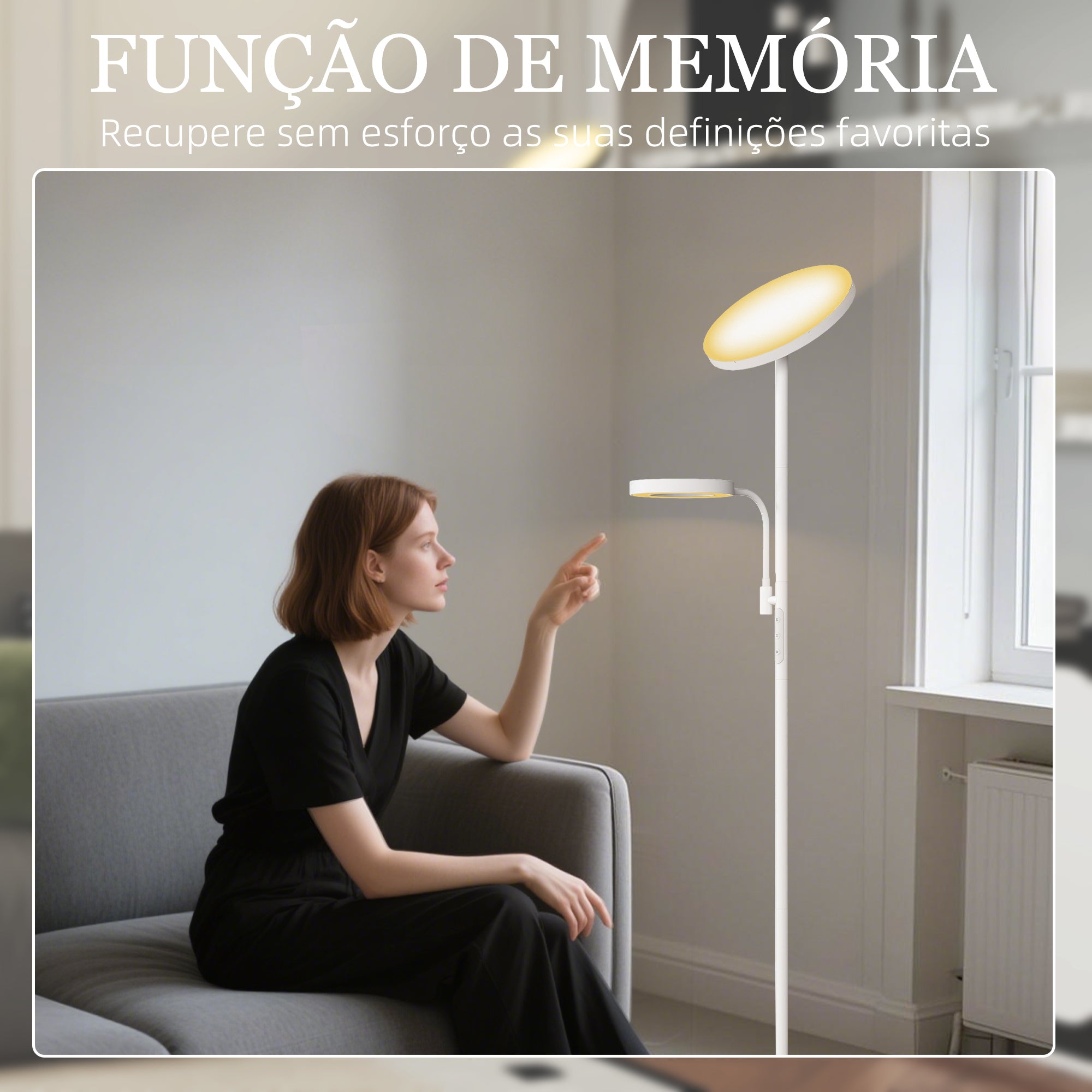 Candeeiro de Pé LED Branco Ø25x175 cm