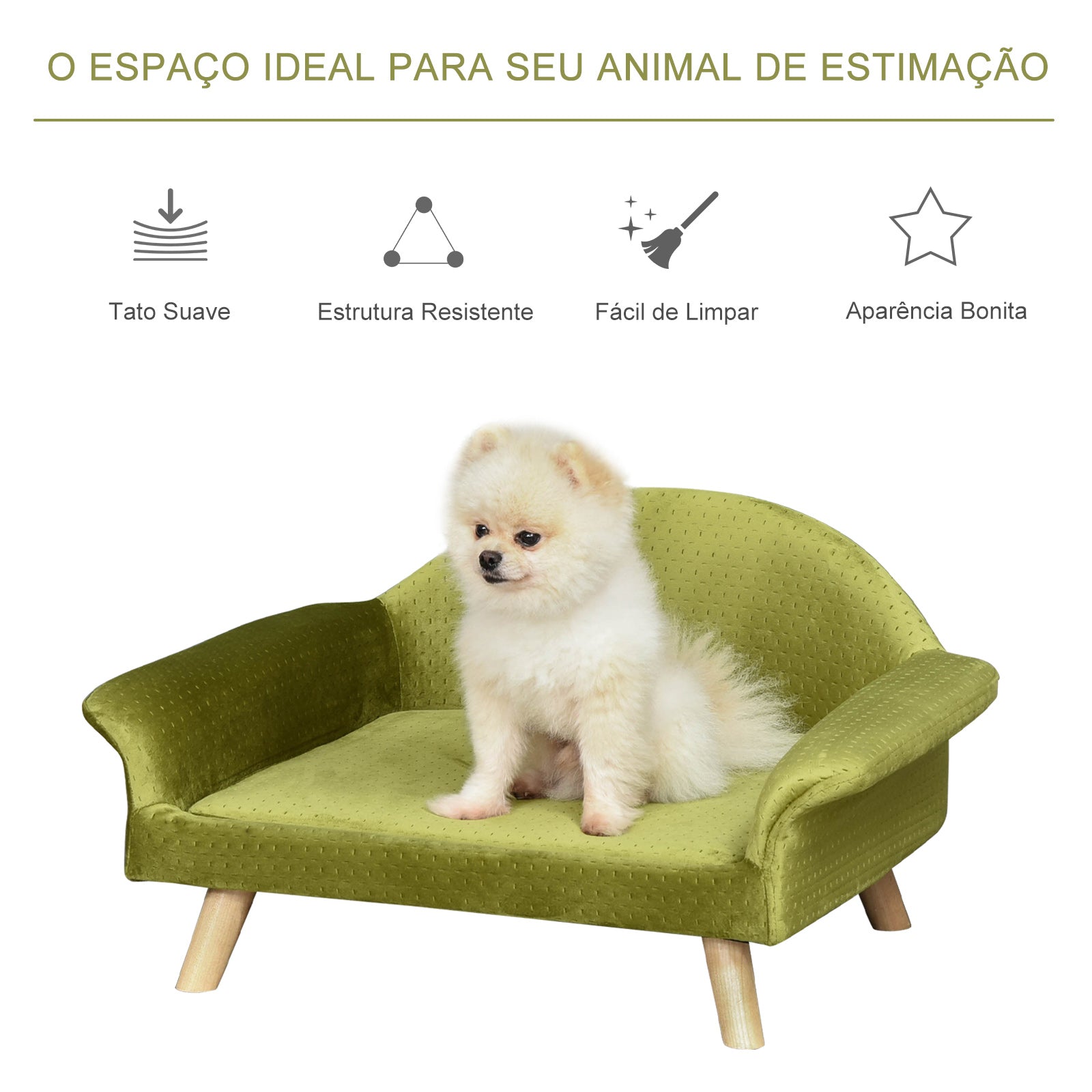 Sofá-Cama para Animais de Estimação 73x58x37 cm - Cor Brass