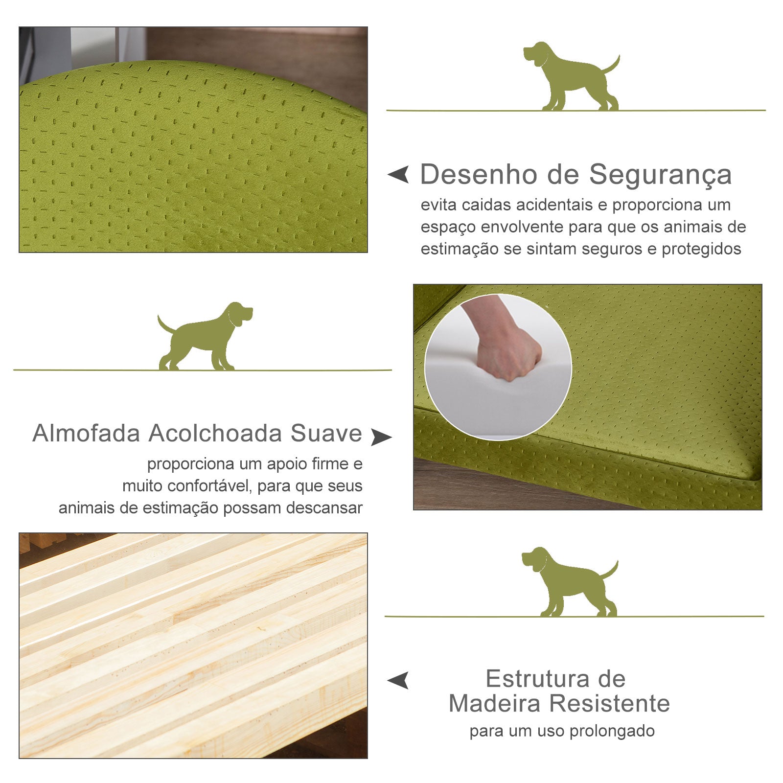 Sofá-Cama para Animais de Estimação 73x58x37 cm - Cor Brass