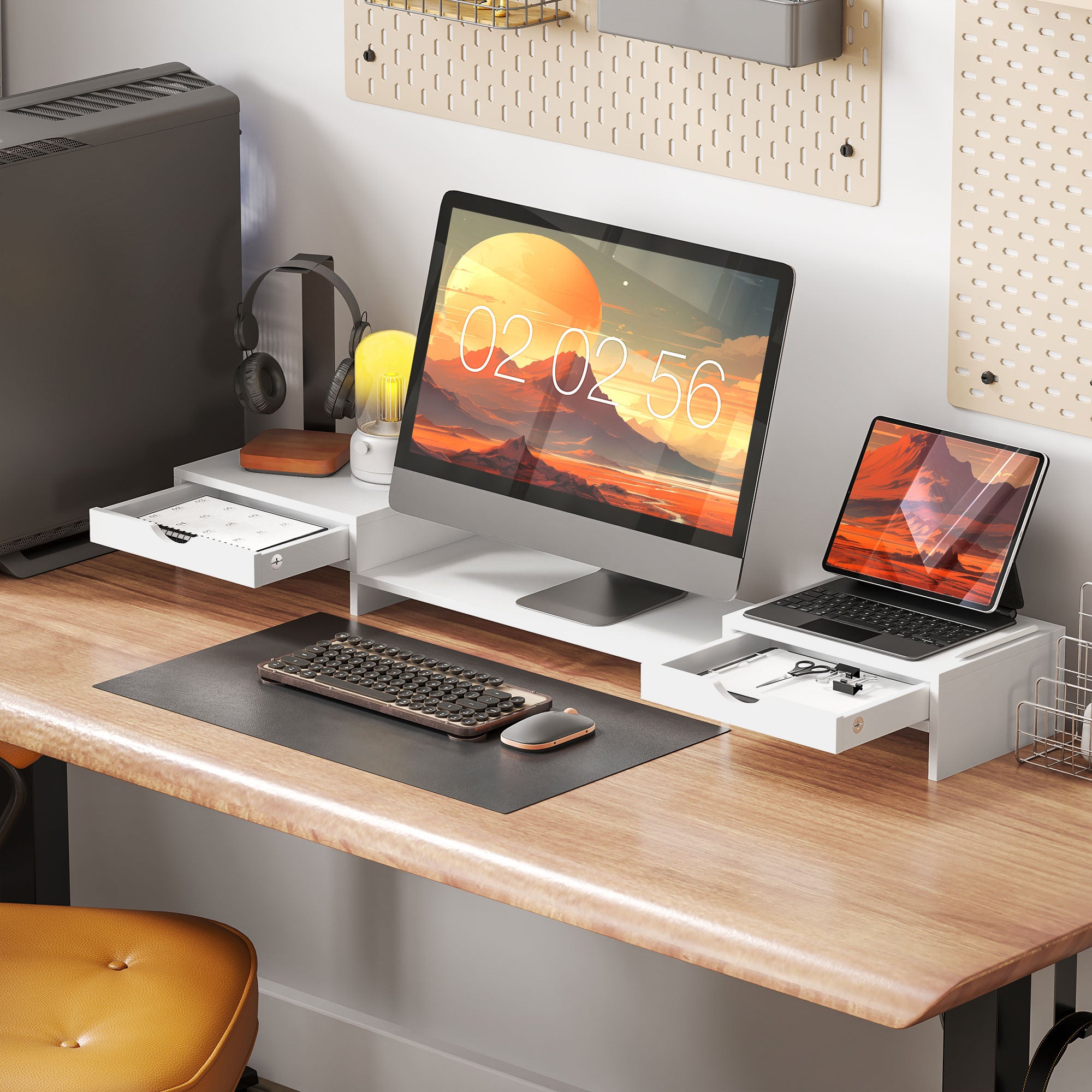 Suporte para Monitor Ajustável 60-116x22x12 cm Branco