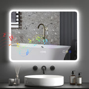 Espelho de Casa de Banho LED 80x60 cm Prata