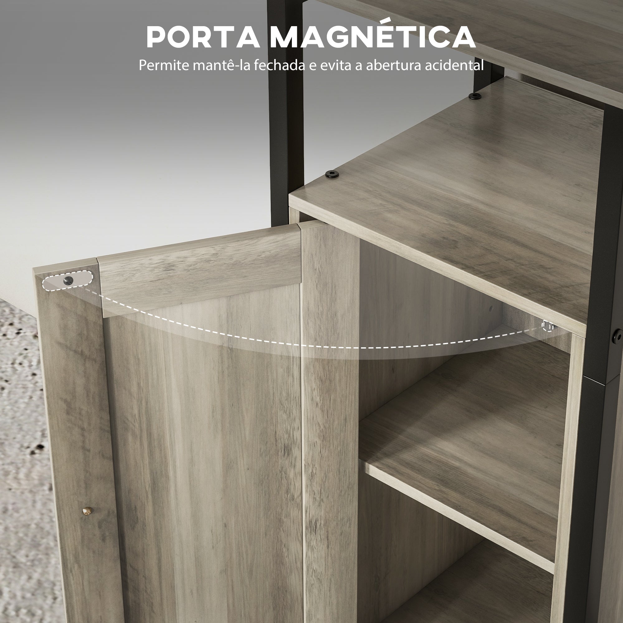 Mesas Auxiliares Marrom Acinzentado 34x30x80 cm - Conjunto de 2