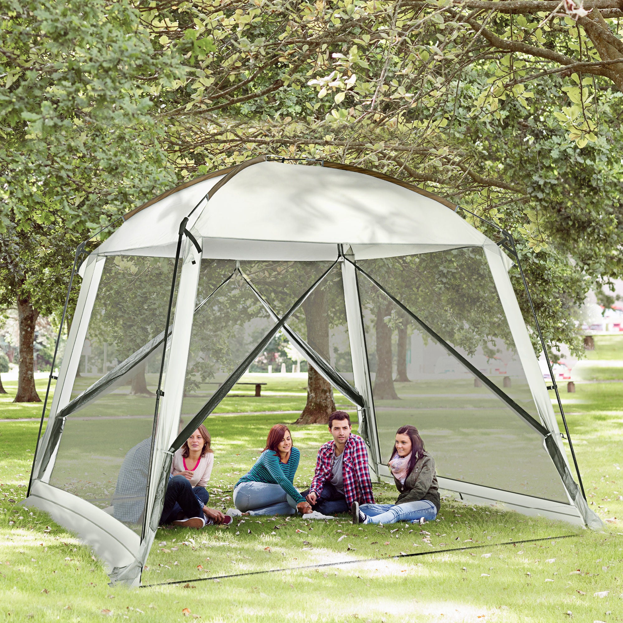 Tenda de Jardim – 300x300x240 cm – Branca – Poliéster