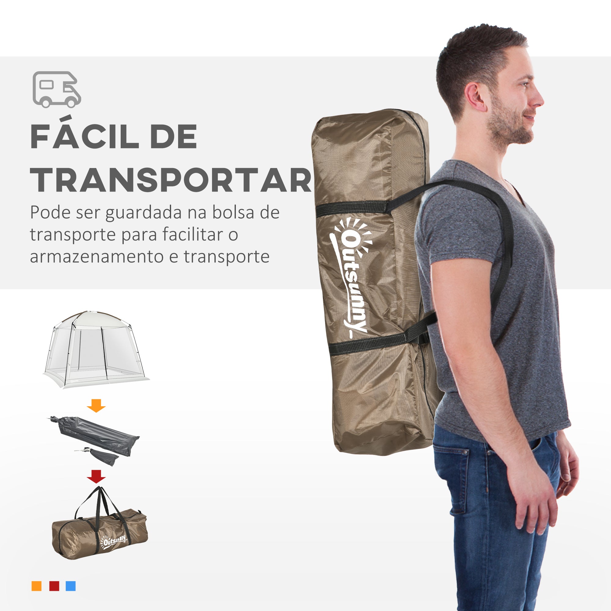 Tenda de Jardim – 300x300x240 cm – Branca – Poliéster