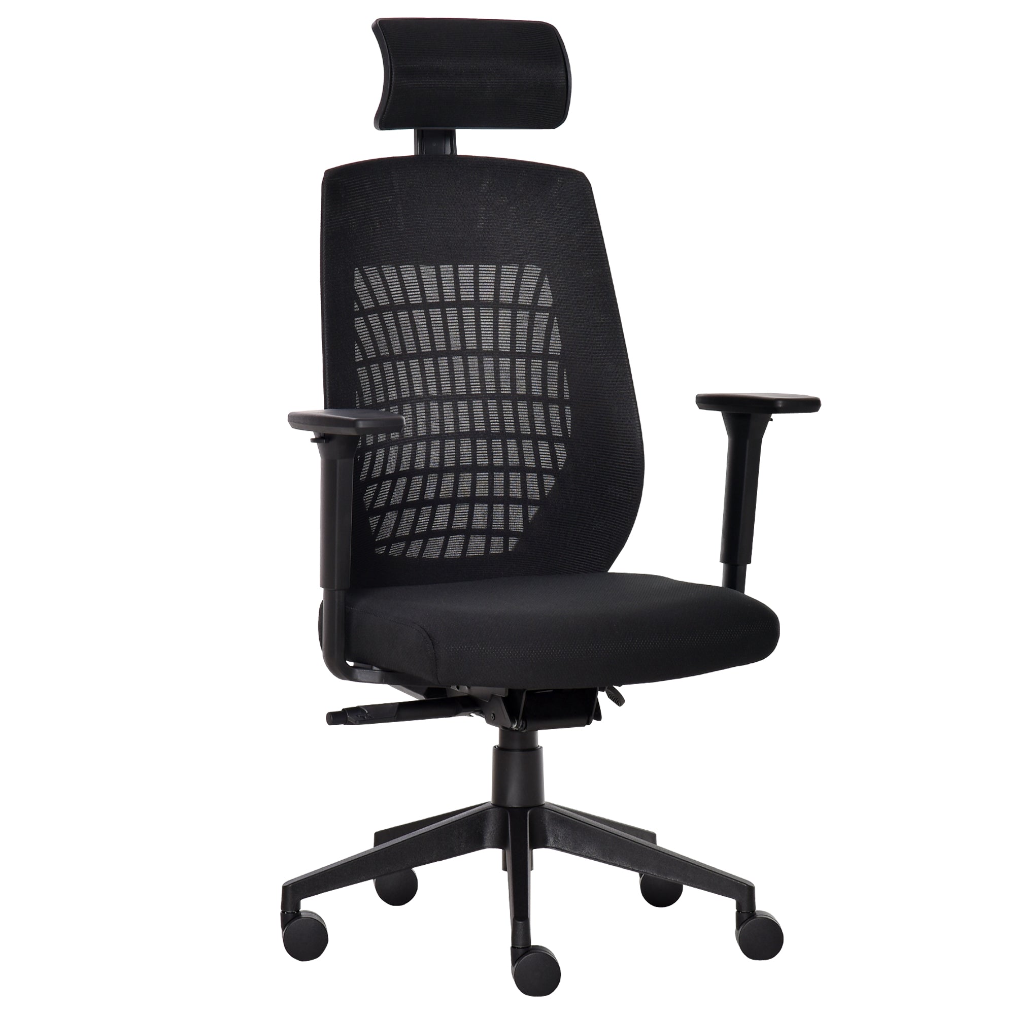 Cadeira de Escritório Ergonômica Reclinável com Apoio para a Cabeça e Suporte Lombar 67x64x126cm Preto
