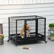 Gaiola de Metal para Cães 92x62x75cm Preto - Robusta e Funcional
