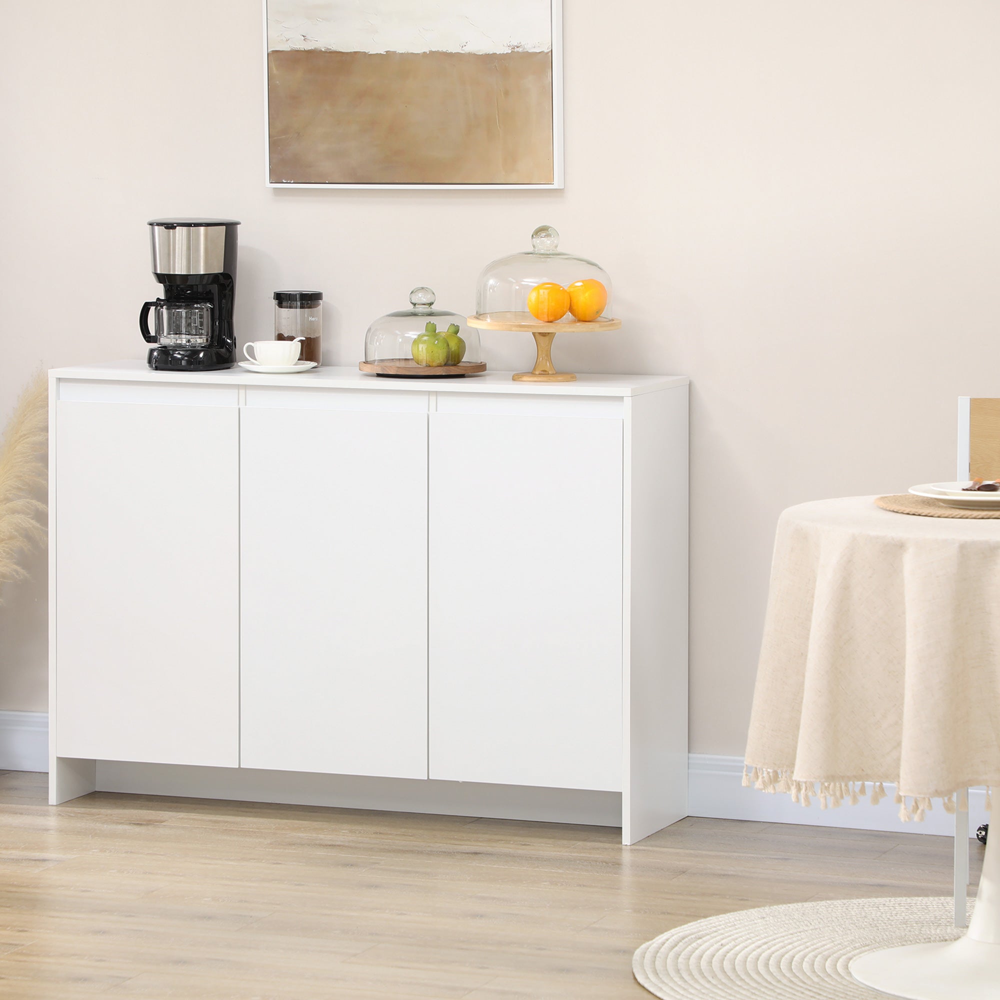 Aparador de Cozinha Moderno 120x35x85 cm - Branco