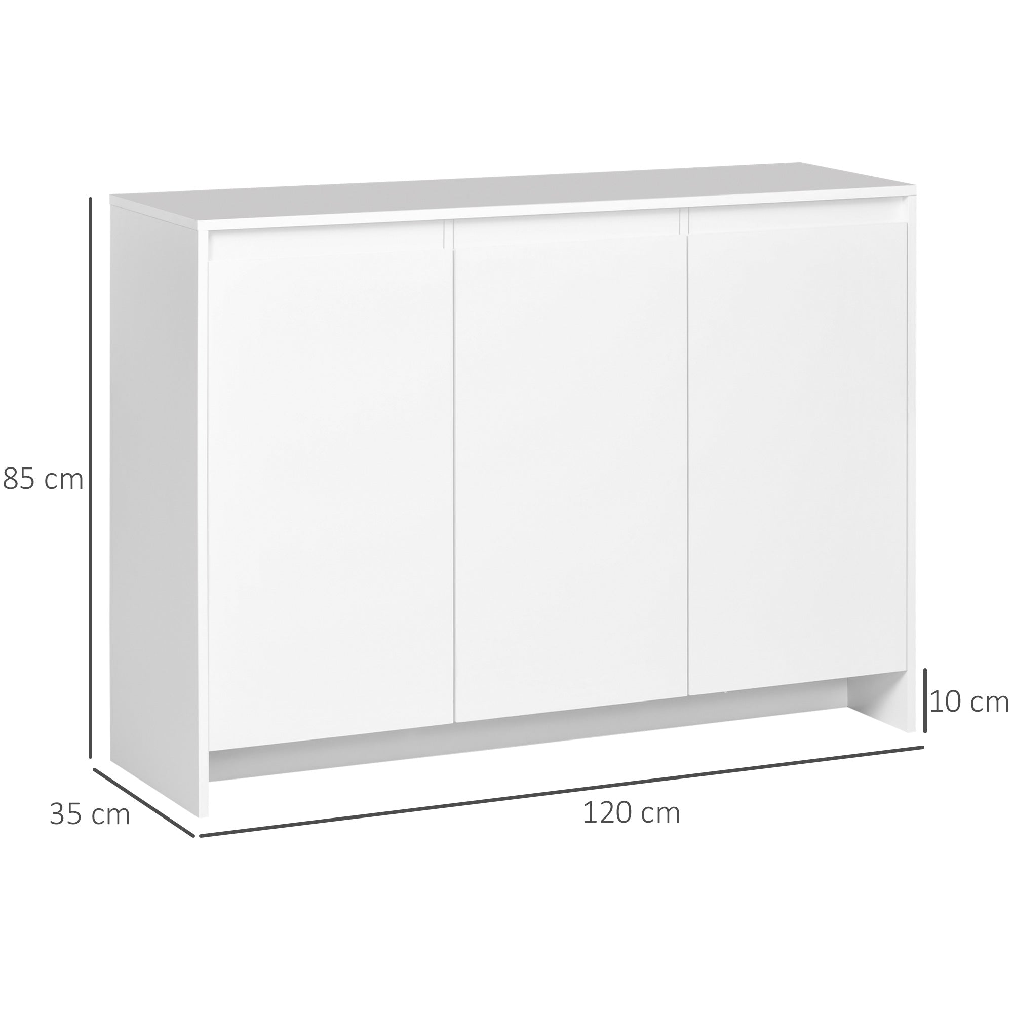 Aparador de Cozinha Moderno 120x35x85 cm - Branco