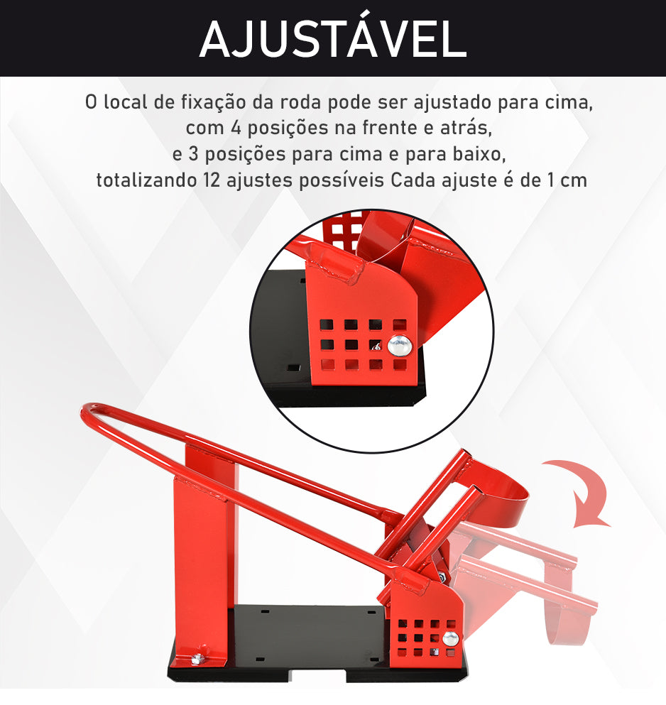 Cavalete Traseiro para Mota Ajustável 51-69x27,5x34 cm Preto