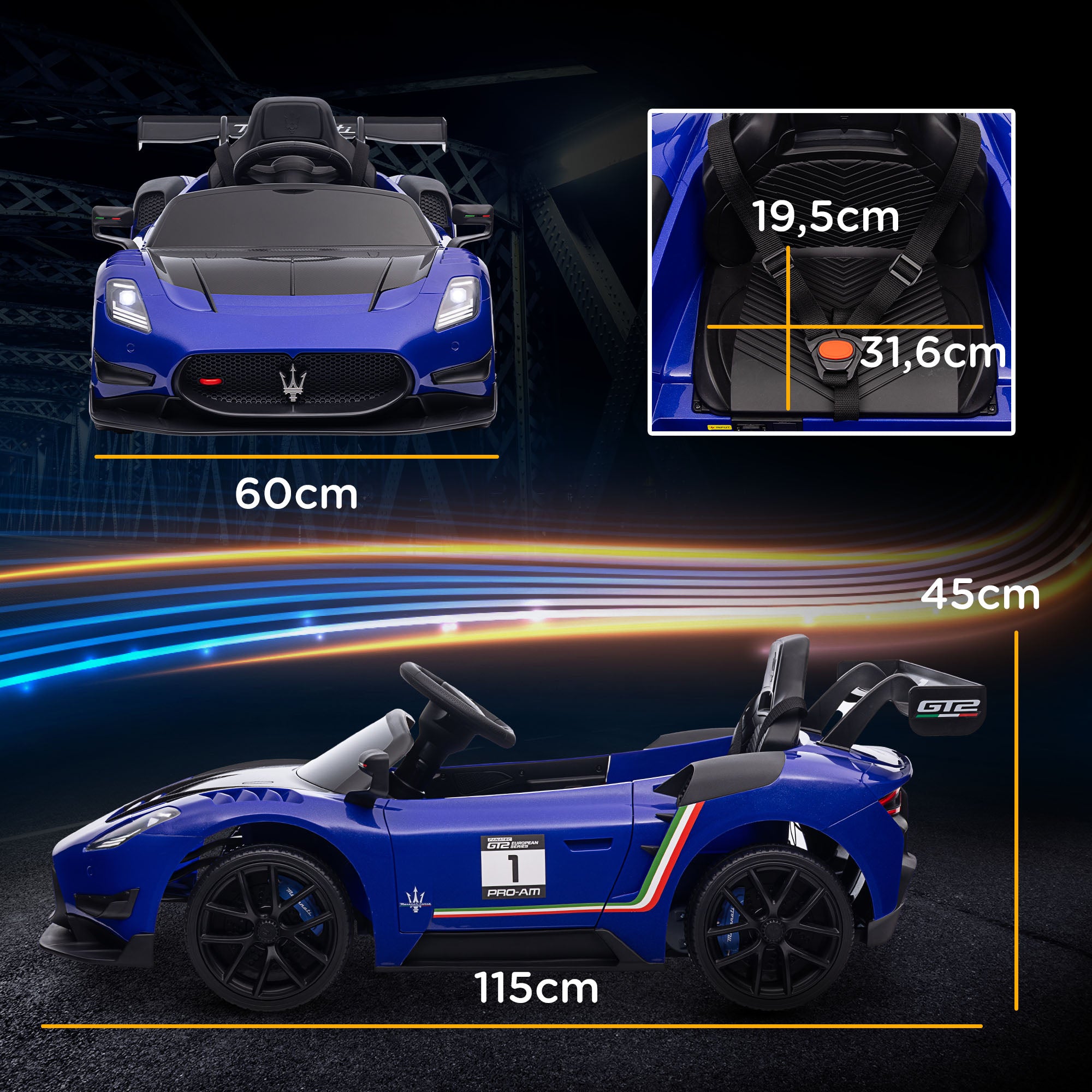 Carro Elétrico para Crianças 115x60x45 cm Azul