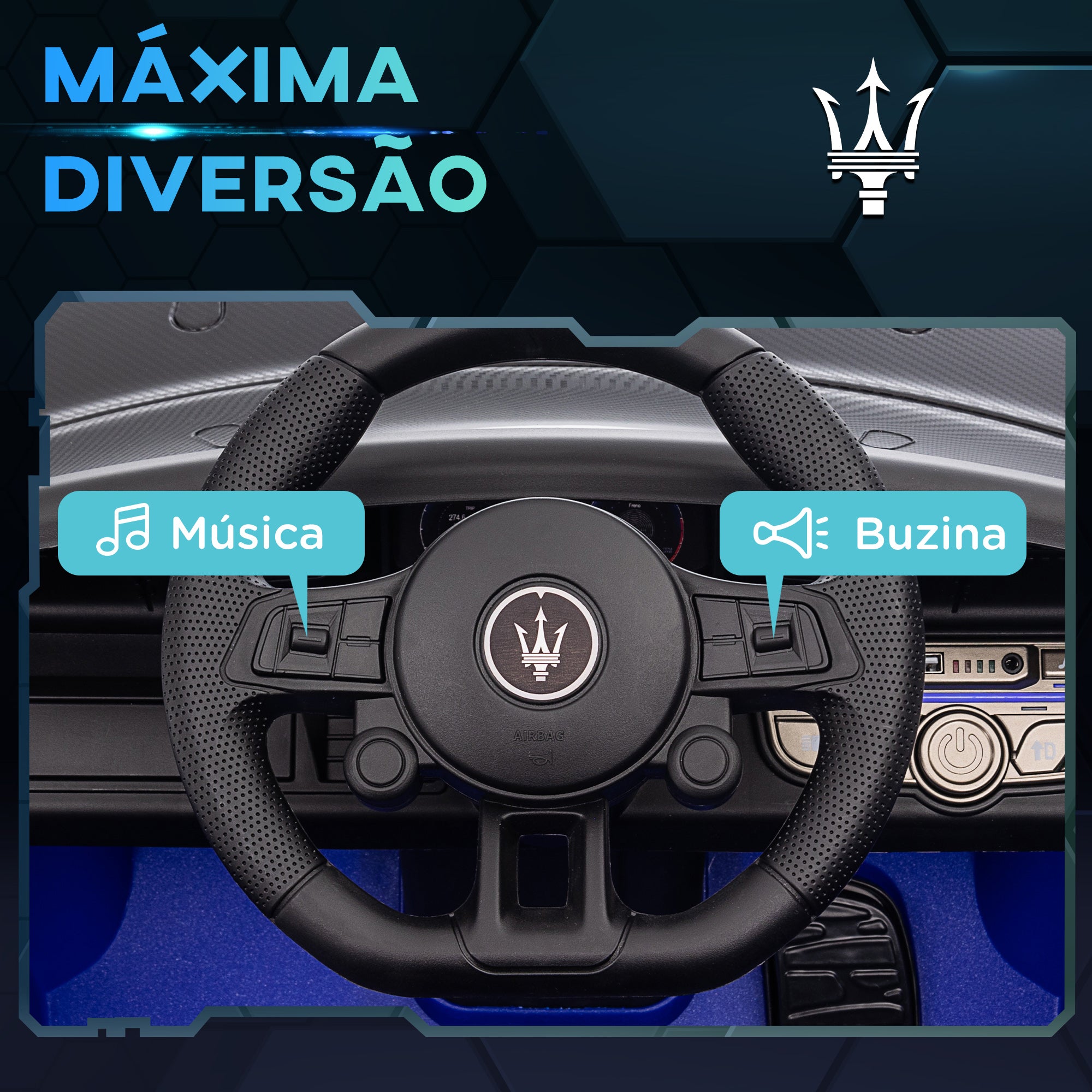 Carro Elétrico para Crianças 115x60x45 cm Azul