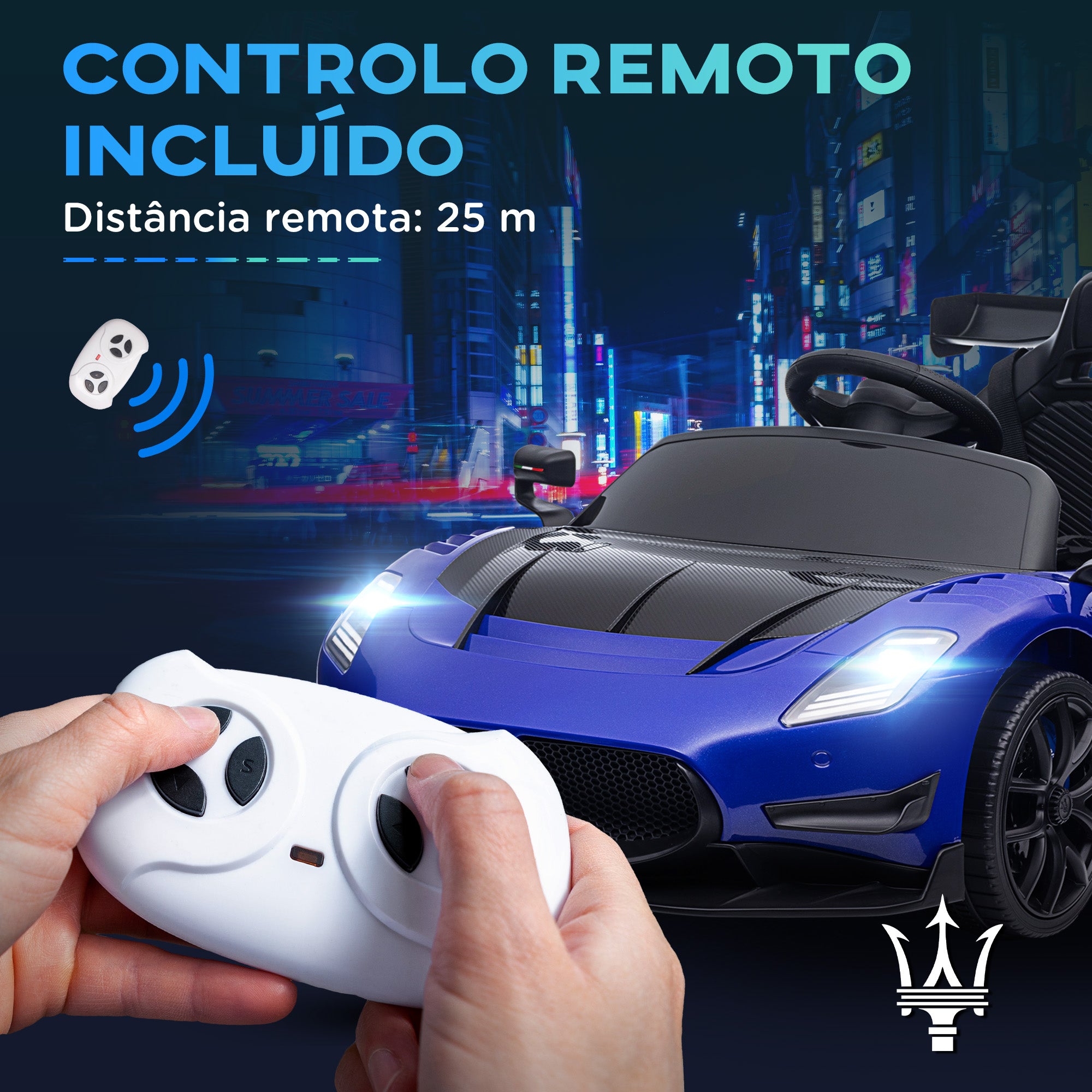 Carro Elétrico para Crianças 115x60x45 cm Azul