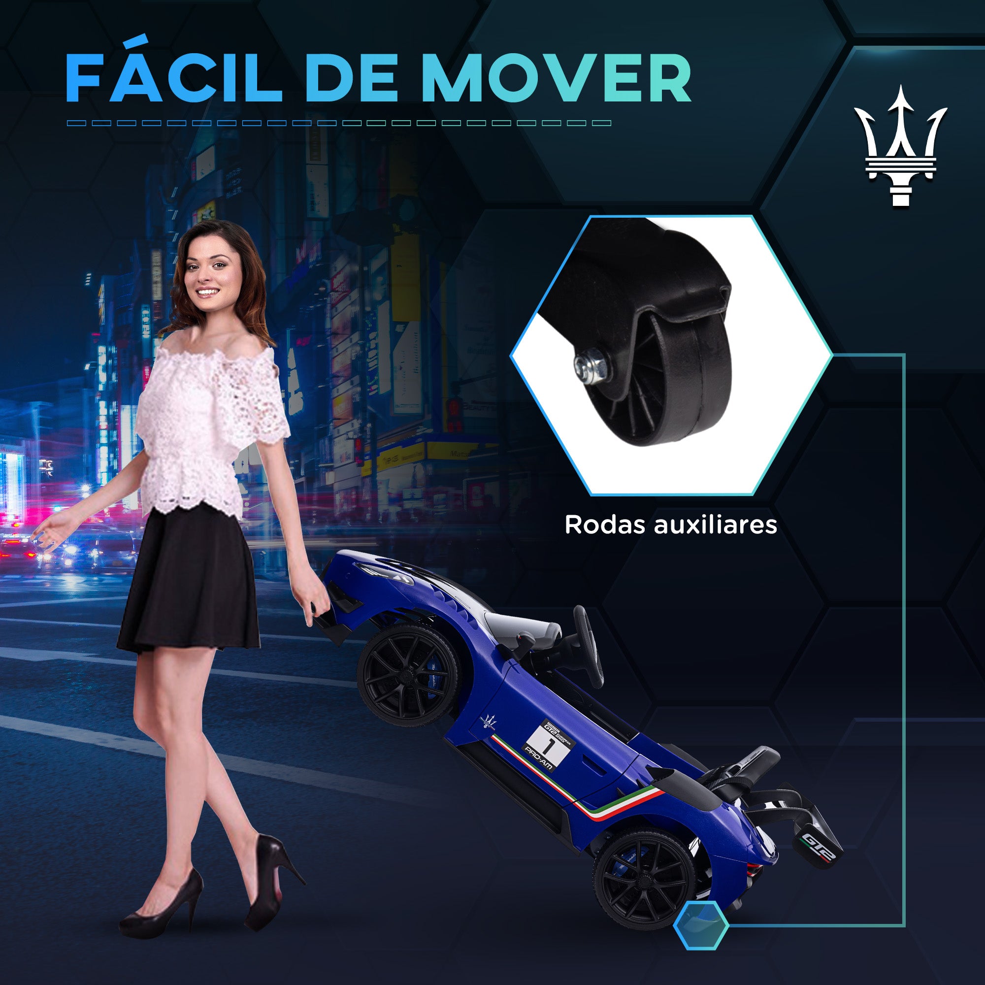 Carro Elétrico para Crianças 115x60x45 cm Azul