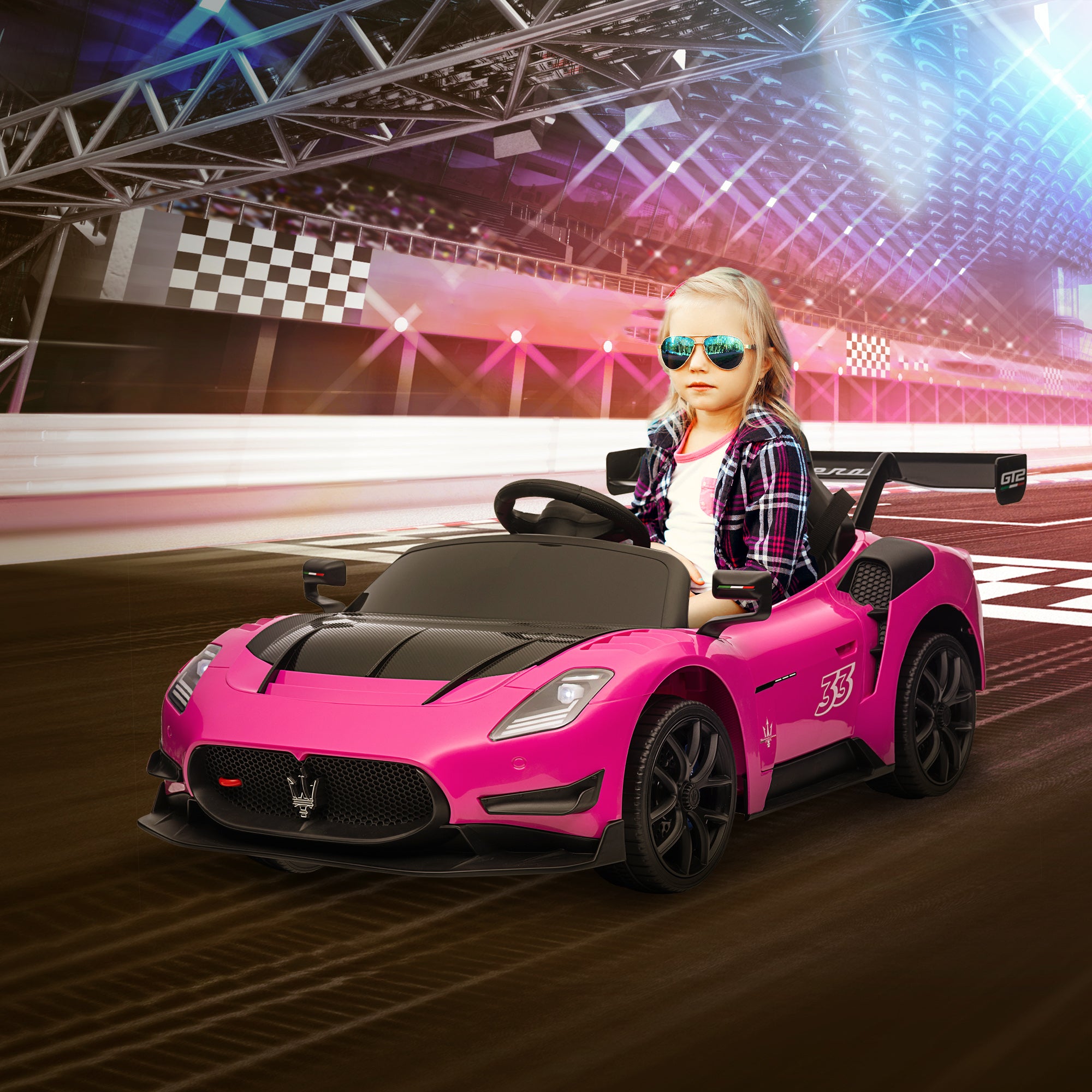 Carro Elétrico Infantil Rosa 115x60x45 cm